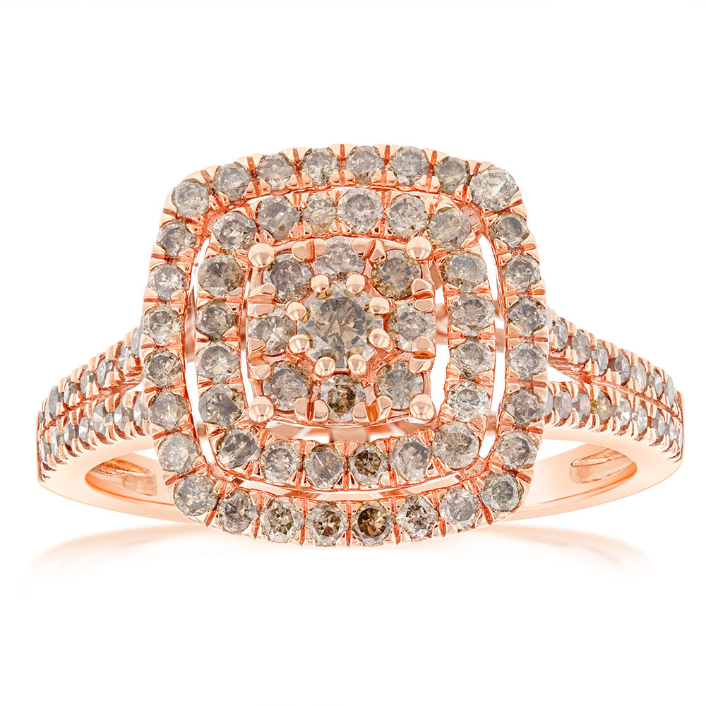 9ct Rose Gold 1 Carat Diamond Engagement Ring for Women - Elegant Wedding Band, Anniversary Gift & Special Occasion Jewelry - Perfect for Proposals, Bridal Sets & Romantic Celebrations