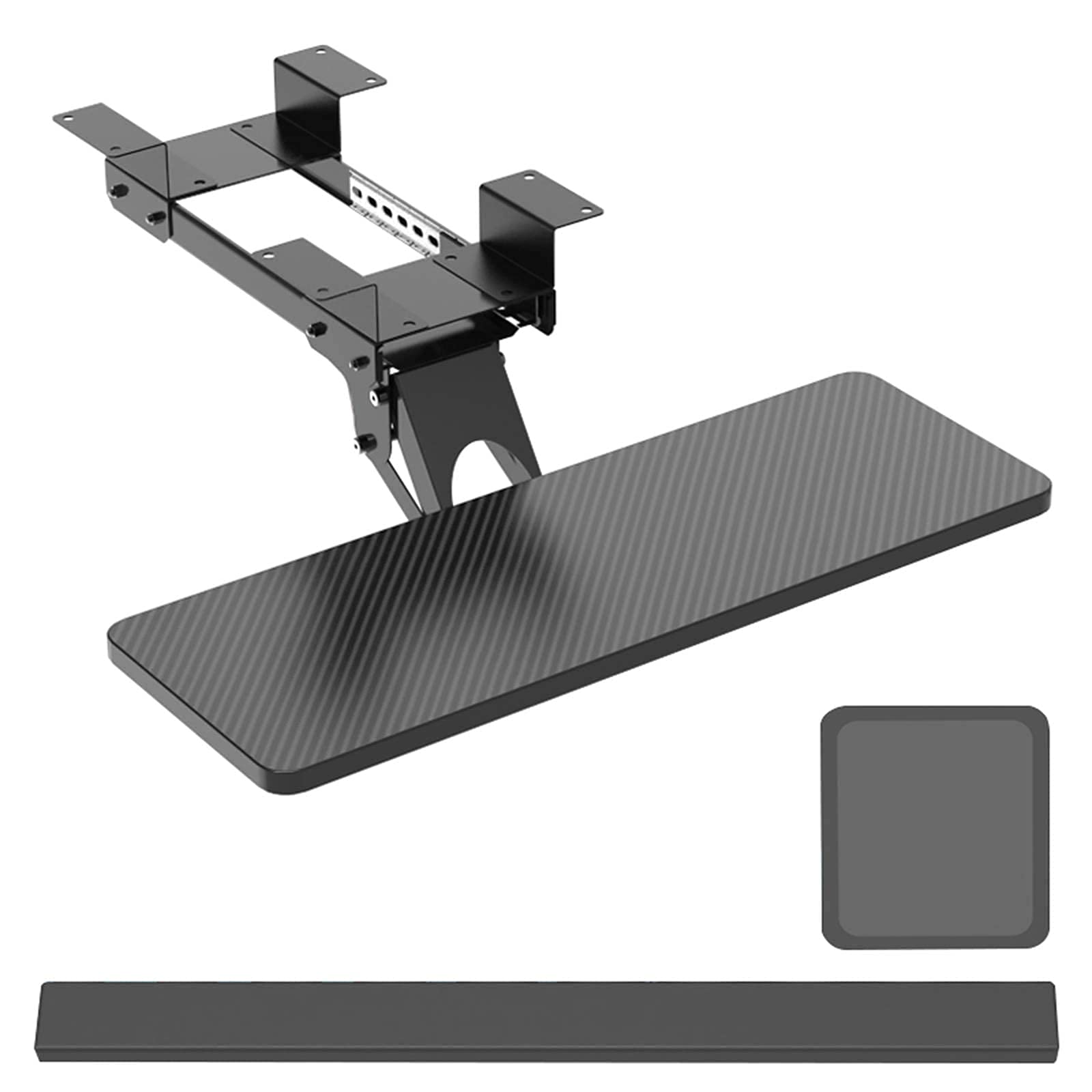 Ergonomic Under Desk Keyboard Tray with Mouse Platform - Adjustable Computer Mount Drawer for Home & Office Workspace - Perfect for Comfortable Typing and Gaming Setup