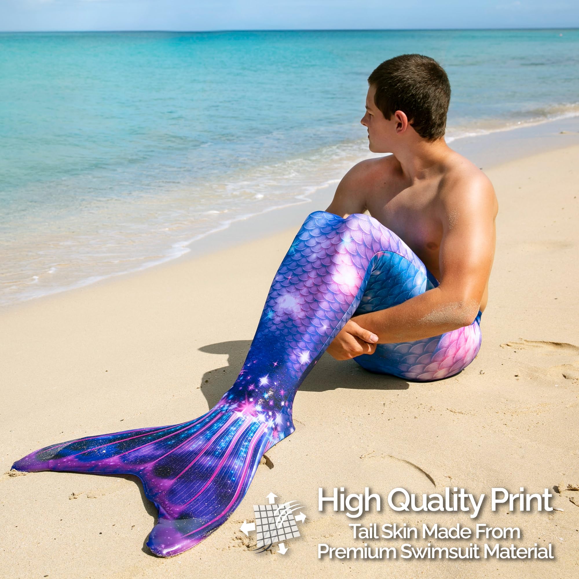 Fin Fun Limited Edition Mermaid Tail Swimwear for Girls, Kids, Women, Teens & Adults - Durable Reinforced Tips & Monofin - Perfect for Pool Parties, Underwater Photography & Mermaid-Themed Events