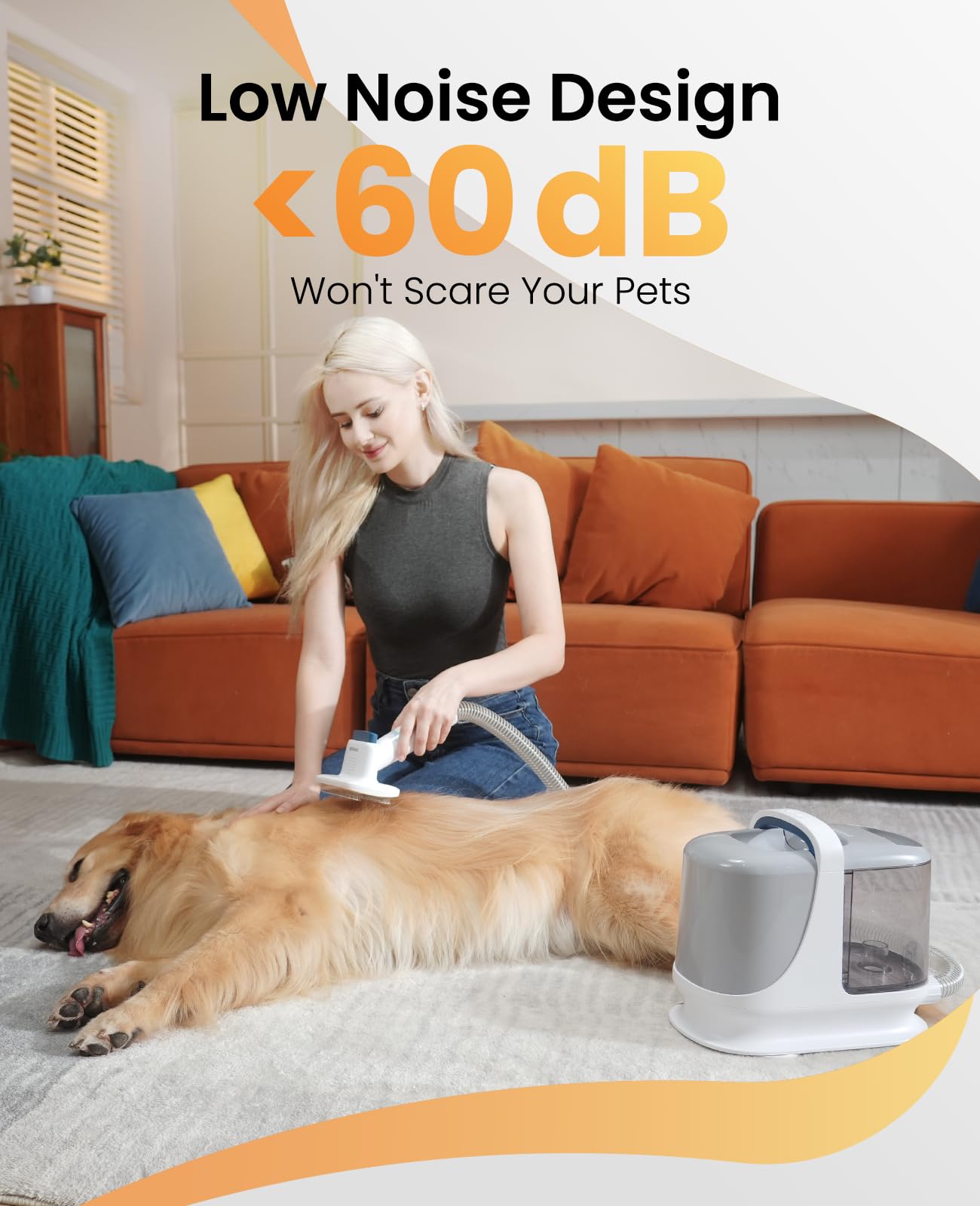 Oneisall Dog Grooming Vacuum - 13000Pa Powerful Pet Hair Vacuum with 7 Grooming Tools (Clippers & Shedding Brush), 3L Dust Cup, 3 Suction Levels, Ultra Quiet BM3 - Perfect for Home Pet Grooming & Shedding Control