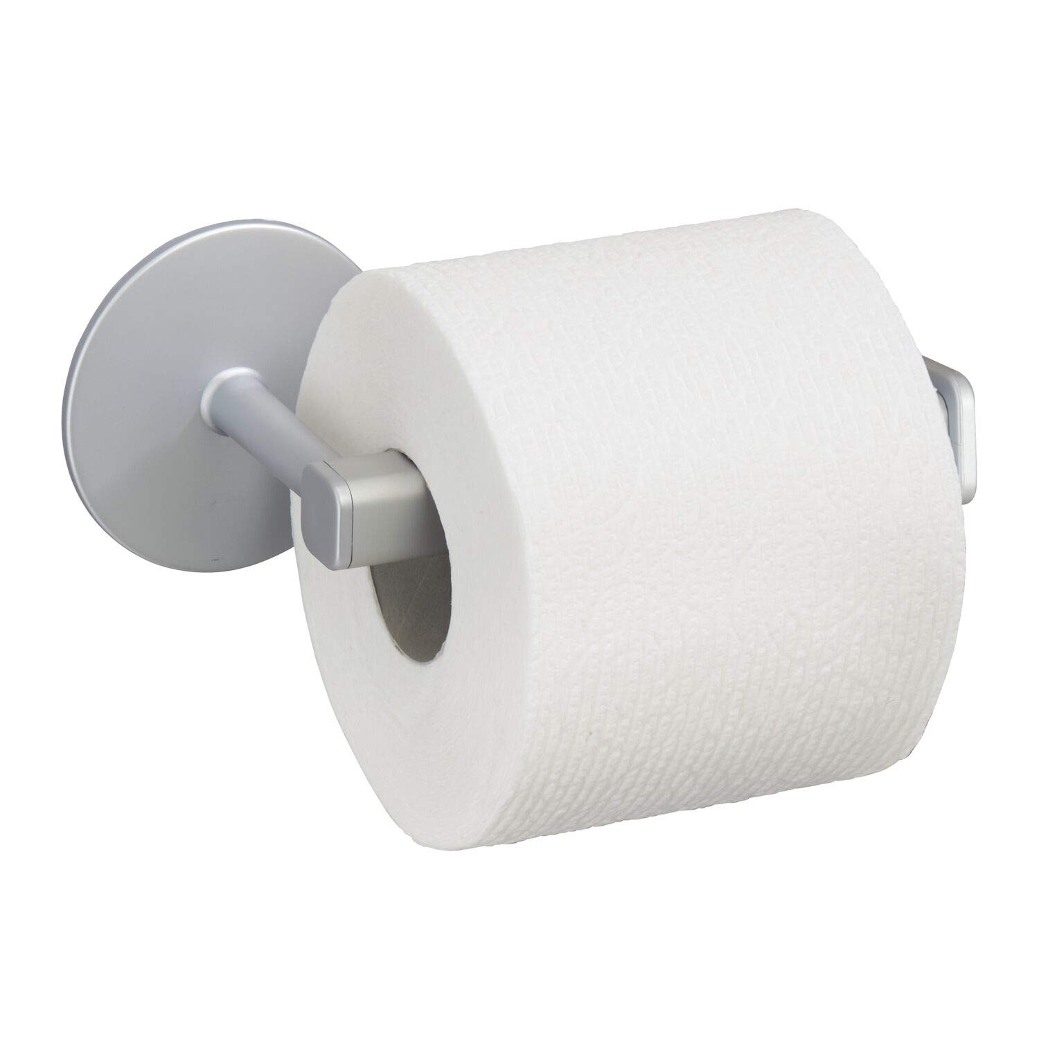 InterDesign Metro Rustproof Aluminum Toilet Paper Holder - Self-Adhesive Bathroom Roll Dispenser, Silver - Perfect for Modern Homes & Small Bathrooms