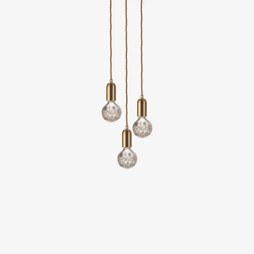 Crystal Bulb Pendant Light - Elegant Glass Ceiling Lighting Fixture for Dining Room, Kitchen Island & Bedroom Decor