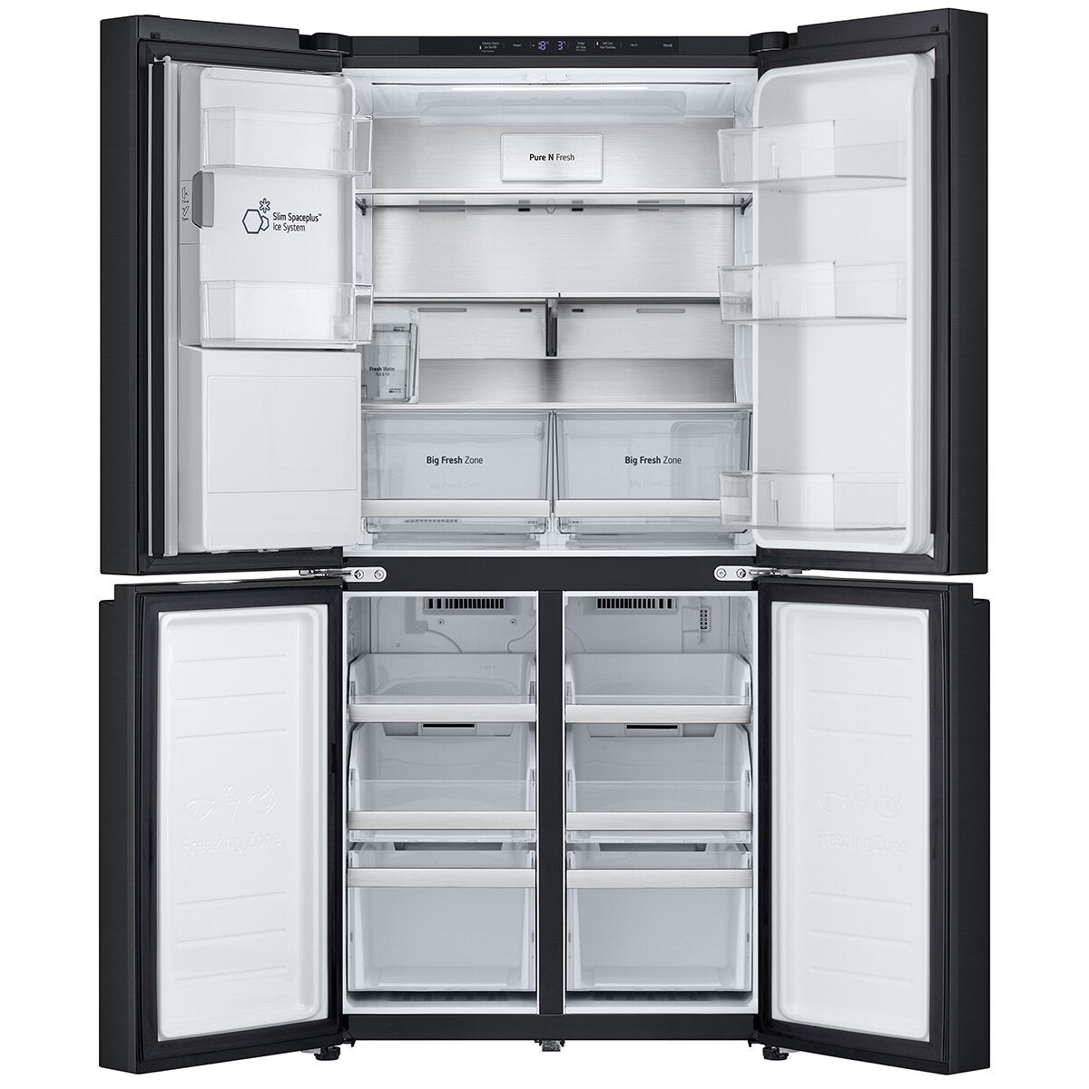 LG 508L French Door Refrigerator with Slim Non-Plumbed Ice and Water Dispenser - Matte Black (GF-LN500MBL) | Energy Efficient, Spacious Design for Modern Kitchens & Entertaining