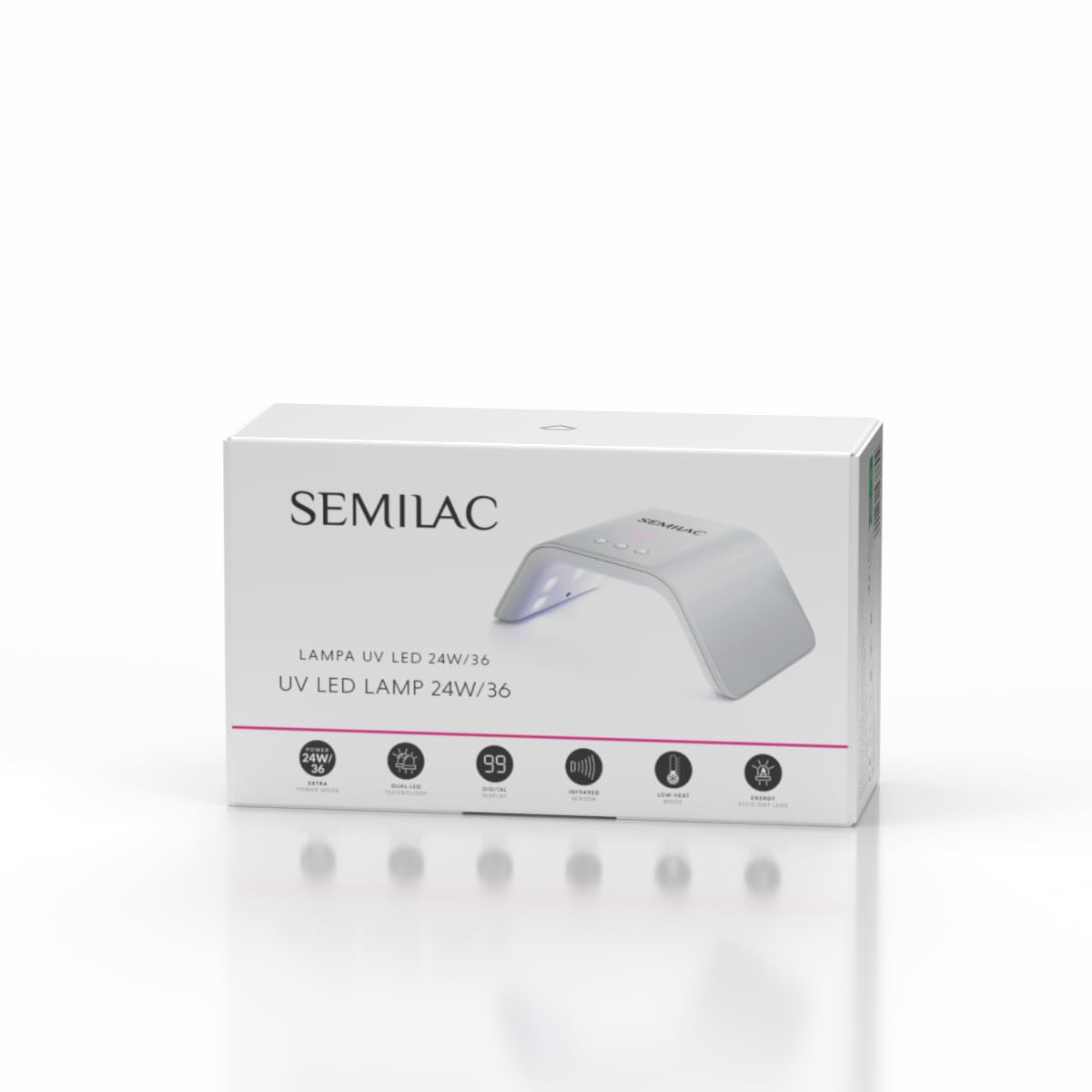 Semilac 24W/36W UV LED Nail Lamp for Gel Polish - Fast Curing, Professional Manicure & Pedicure at Home or Salon