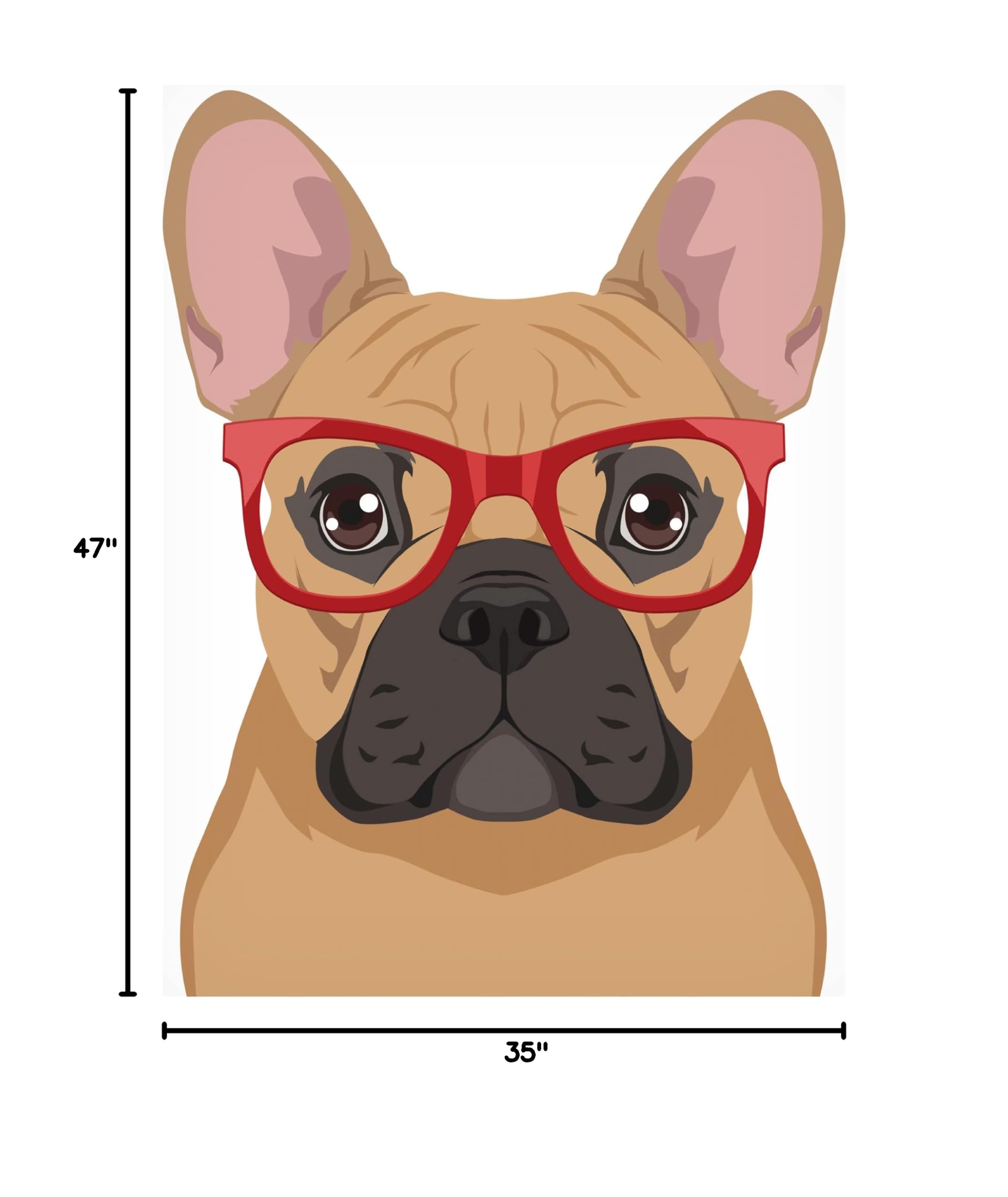 French Bulldog Wearing Hipster Glasses Canvas Wall Art - Modern Home Decor for Living Room, Bedroom & Office - Premium Trademark Fine Art Print by Furbaby Affiliates