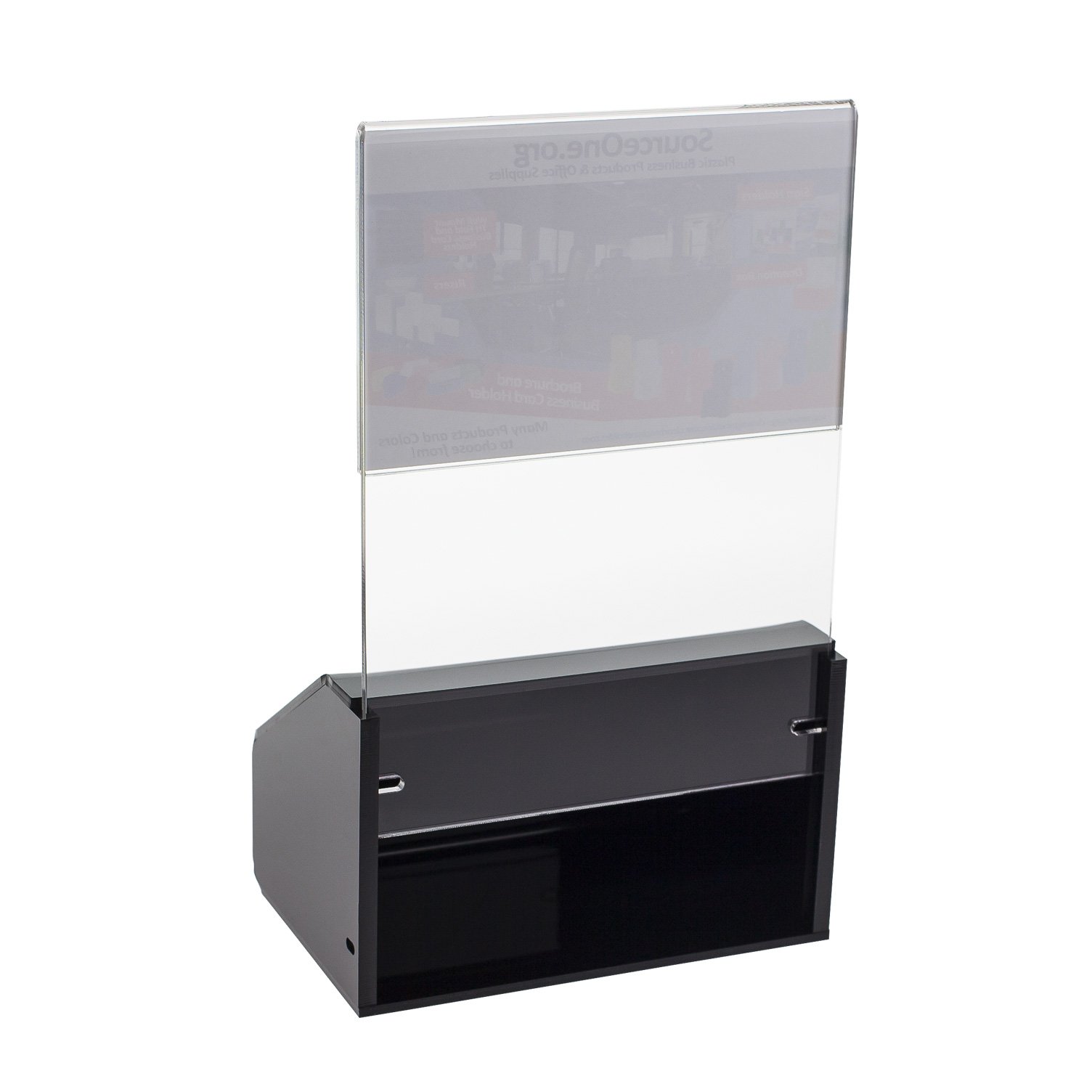 SOURCEONE.ORG Heavy Duty Acrylic Donation Box with Lock & Sign Holder - Secure Ballot, Charity, Fundraiser, and Event Voting Solution