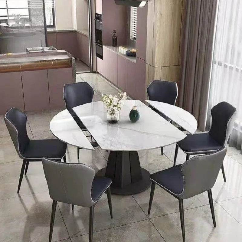 Premium Merope Sintered Stone Extendable Dining Table - Modern Expandable Kitchen Table for 6-10 People - Perfect for Family Gatherings & Dinner Parties