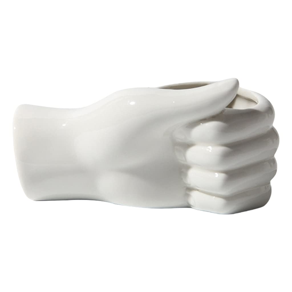 MagiDeal White Ceramic Arm Vase - Modern Human Body Flower Vase for Dried & Fresh Flowers - Perfect for Bedroom, Office, Wedding Centerpiece & Home Decor