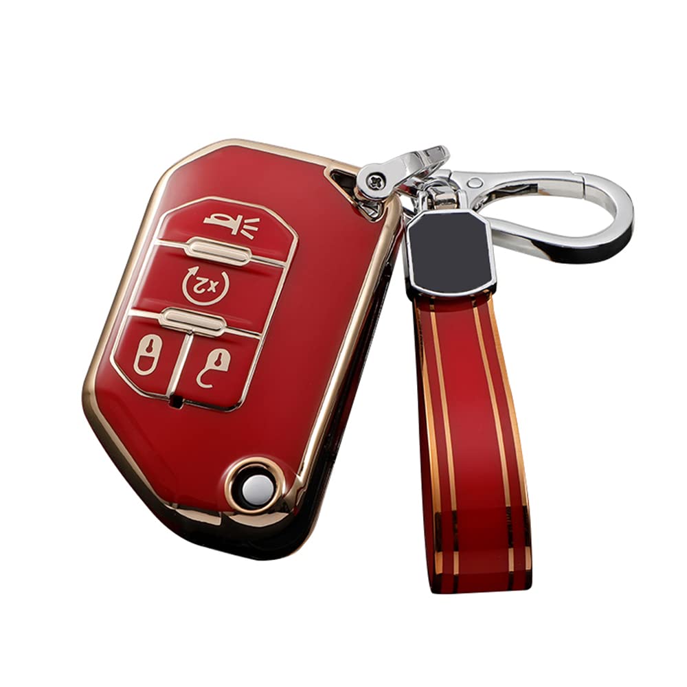 Durable TPU Key Fob Cover for Jeep Wrangler JL/JLU & Gladiator JT (2018-2023) | Shockproof Protective Case for Sahara & Rubicon Models | Perfect for Off-Road Adventures & Daily Use