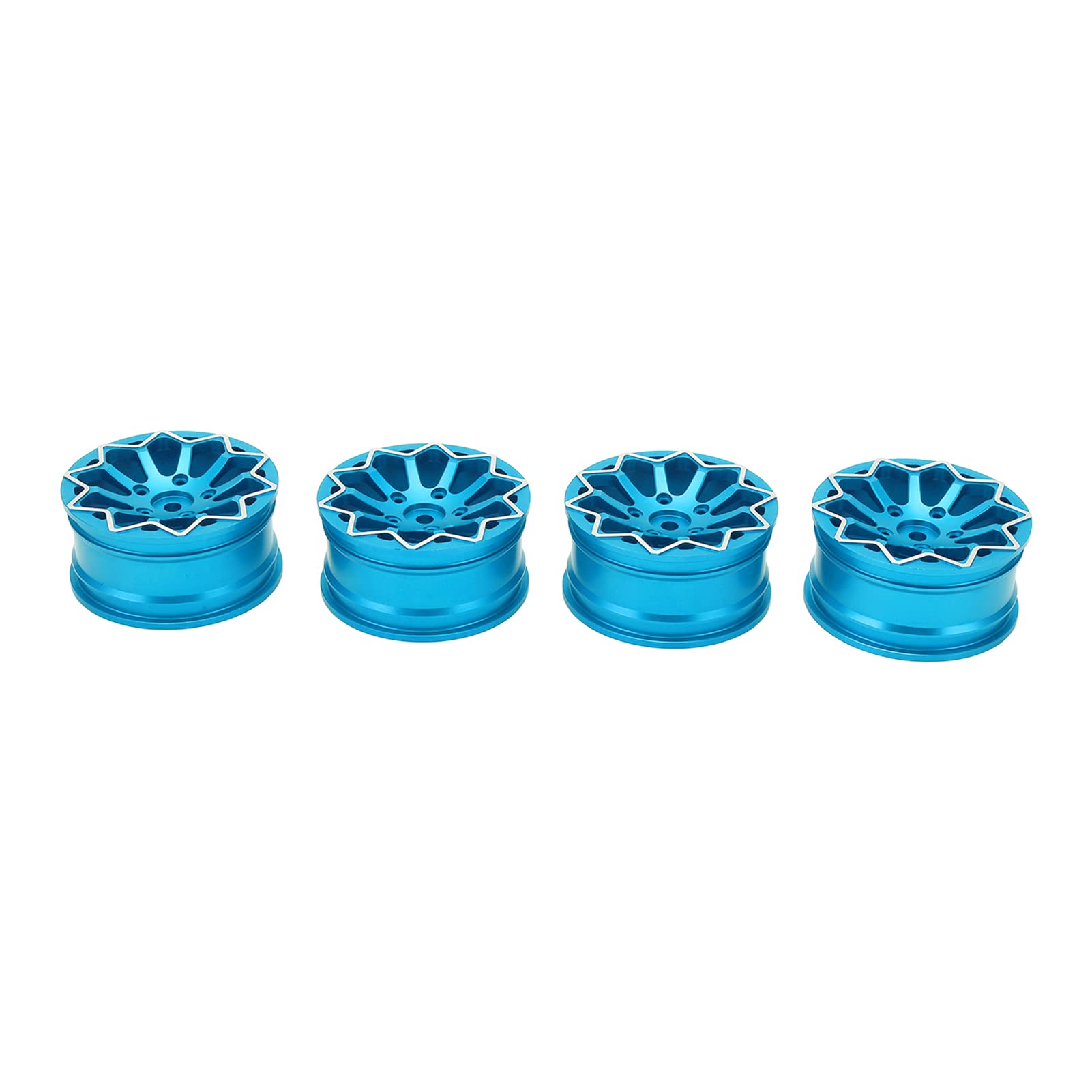 Astibym RC Vehicle Tires - 1/10 Scale CNC Aluminum Alloy Drift Wheels for RC Cars | Wear & Pressure Resistant, Lightweight Performance Tires (Blue) | Perfect for Drift Racing & Flat Track Sports Car Competitions