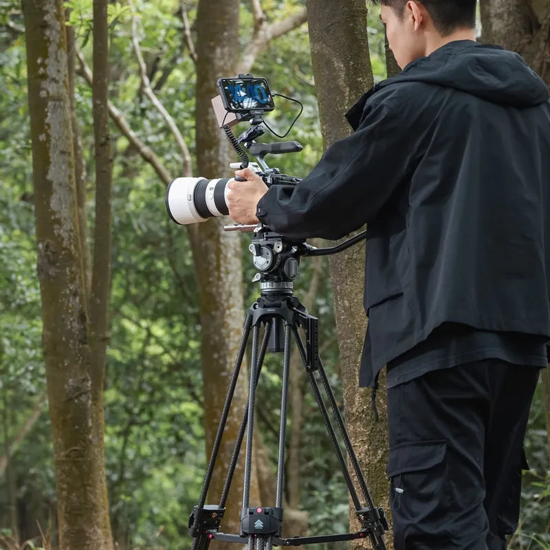 Ulanzi T045 VideoFast Heavy Duty Fluid Head Tripod - Professional Smooth Pan & Tilt for DSLR, Mirrorless, Camcorders - Perfect for Vlogging, Filmmaking, Travel Videos