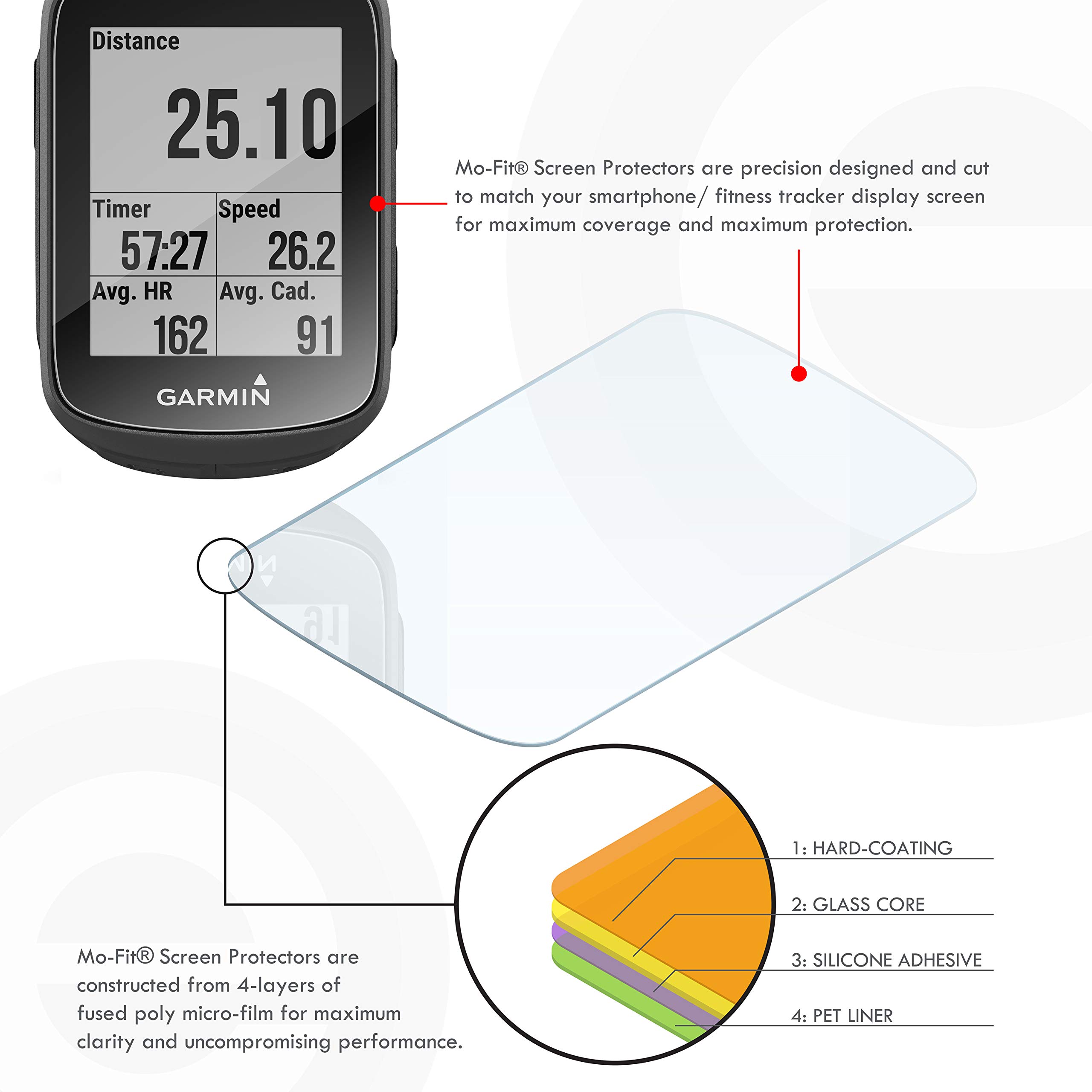 Garmin Forerunner 245 Tempered Glass Screen Protector 3-Pack for Running & Sports