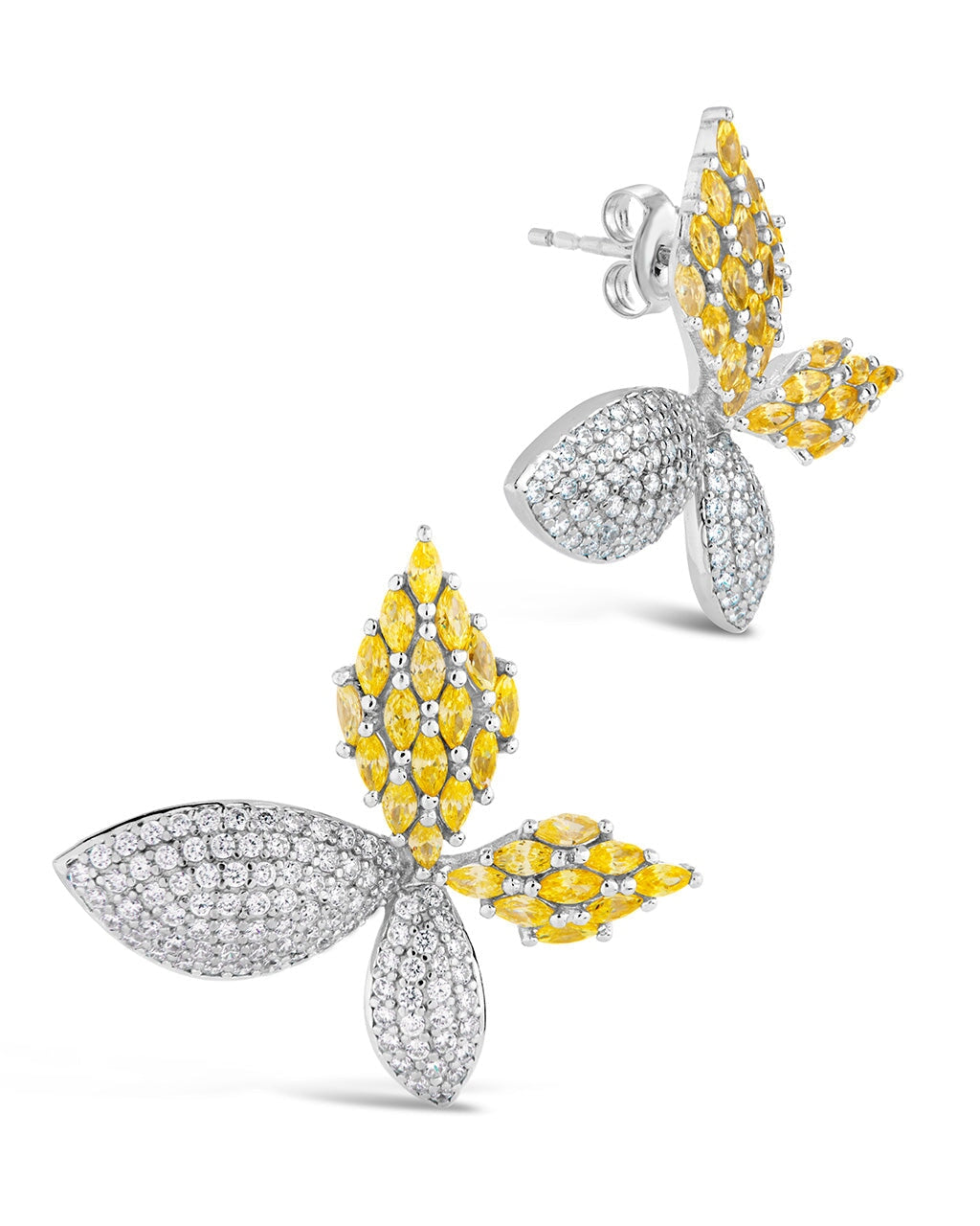 Heidi CZ Flower Stud Earrings for Women - Elegant Cubic Zirconia Floral Earrings for Daily Wear, Parties & Gifts