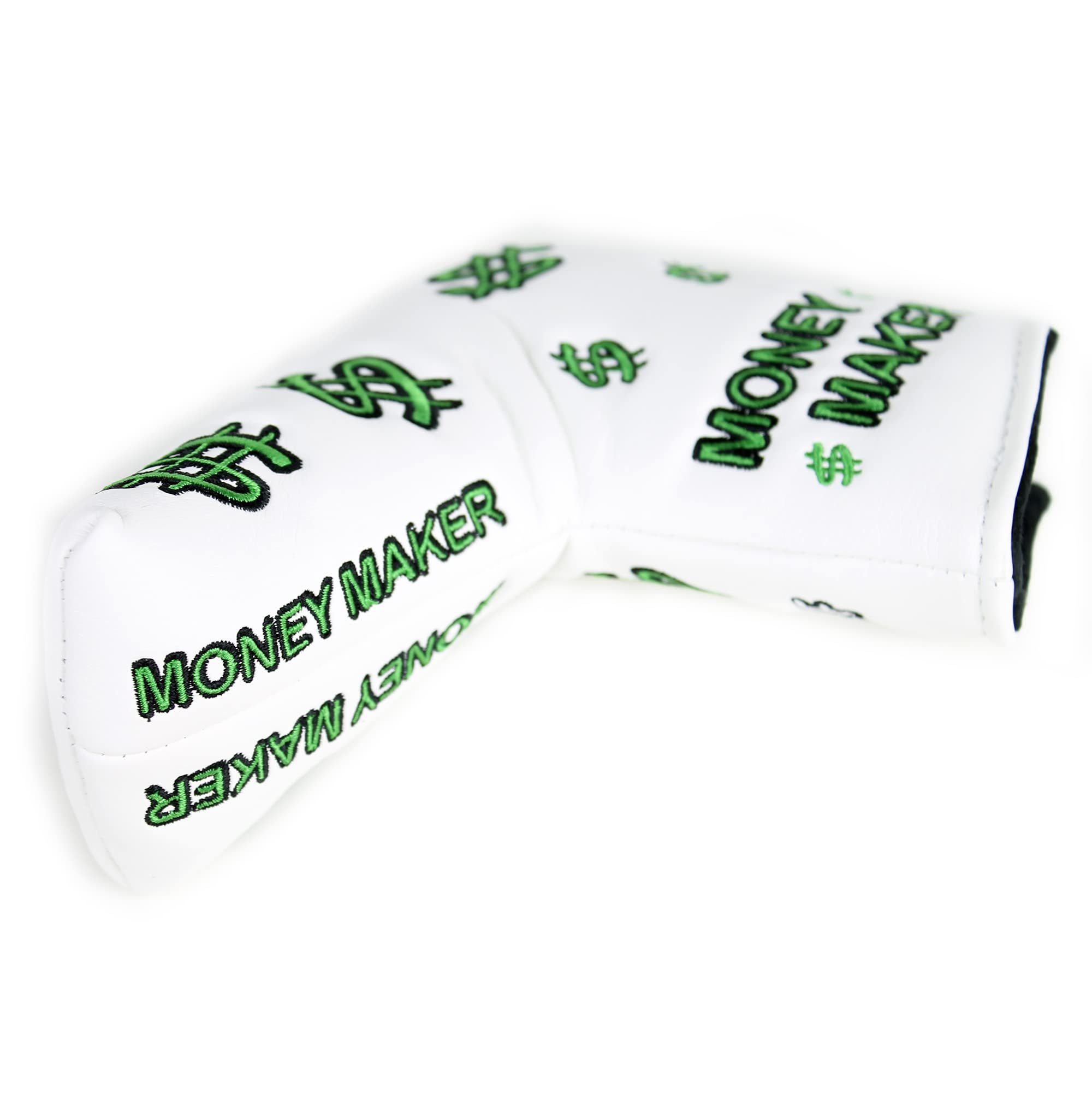 Premium Magnetic Golf Putter Cover - White Money Maker Design for Scotty Cameron, Taylormade & Odyssey Blade Putters | Waterproof Club Head Protection for Men & Women | Perfect for Golf Course, Driving Range & Tournament Play