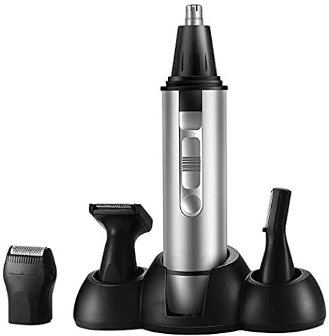 KouRy 4-in-1 Cordless USB Rechargeable Nose Ear Hair Trimmer for Men - Waterproof Grooming Kit for Nose, Ears, Sideburns & Beard - Perfect Gift for Father's Day, Birthday & Travel
