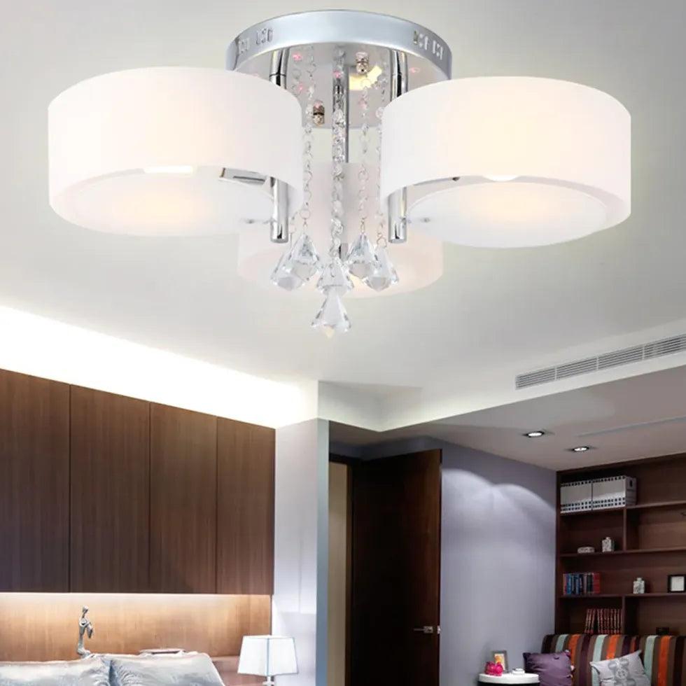 Round Petal LED Flush Mount Ceiling Light - Modern Dimmable Lighting Fixture for Bedroom, Living Room & Kitchen | Energy-Efficient Home Decor