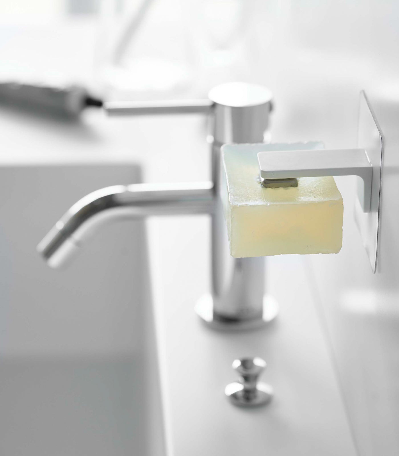 Stick-On Magnetic Soap Holder - Strong Adhesive, Rustproof & Waterproof - Perfect for Shower, Kitchen Sink & Bathroom Organization