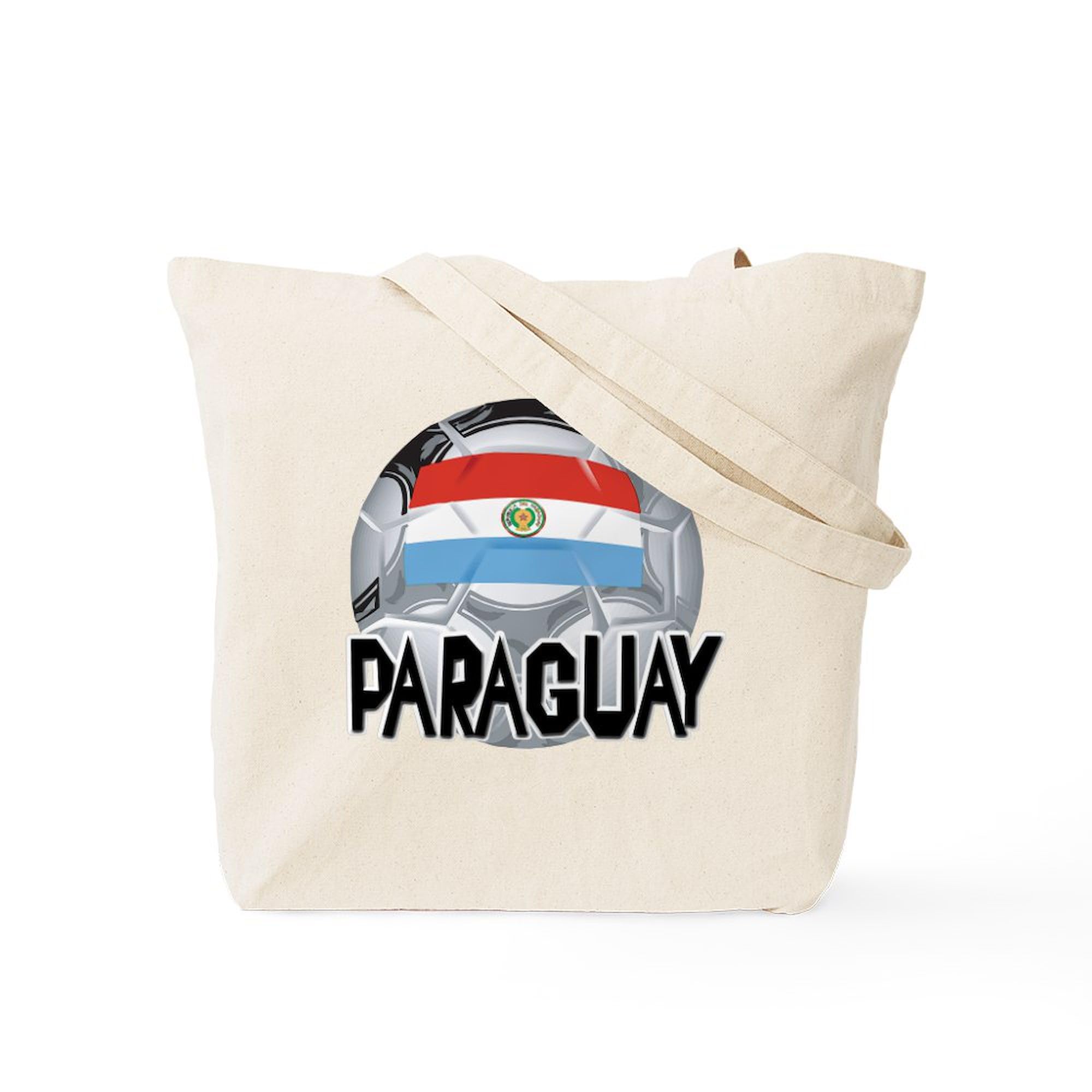 Paraguay Soccer Tote Bag - Natural Canvas Reusable Shopping Bag for Groceries, Beach & Fan Gear | Eco-Friendly & Durable