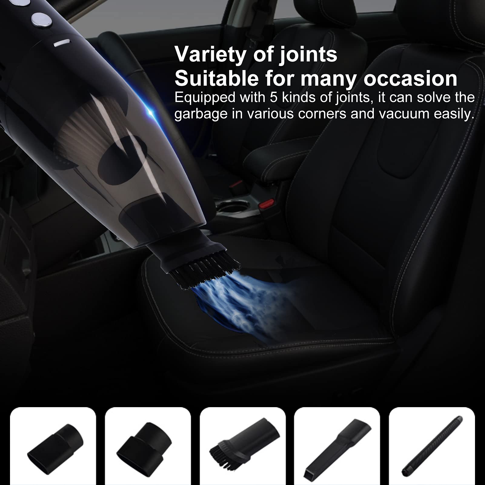 Powerful 120W/3200Pa Cordless Handheld Car Vacuum Cleaner - Wet/Dry Portable Vacuum for Home, Kitchen, Pet Hair, Office & Auto Detailing | Ideal for Car Interiors, Upholstery Cleaning & Quick Spill Cleanup (Black)