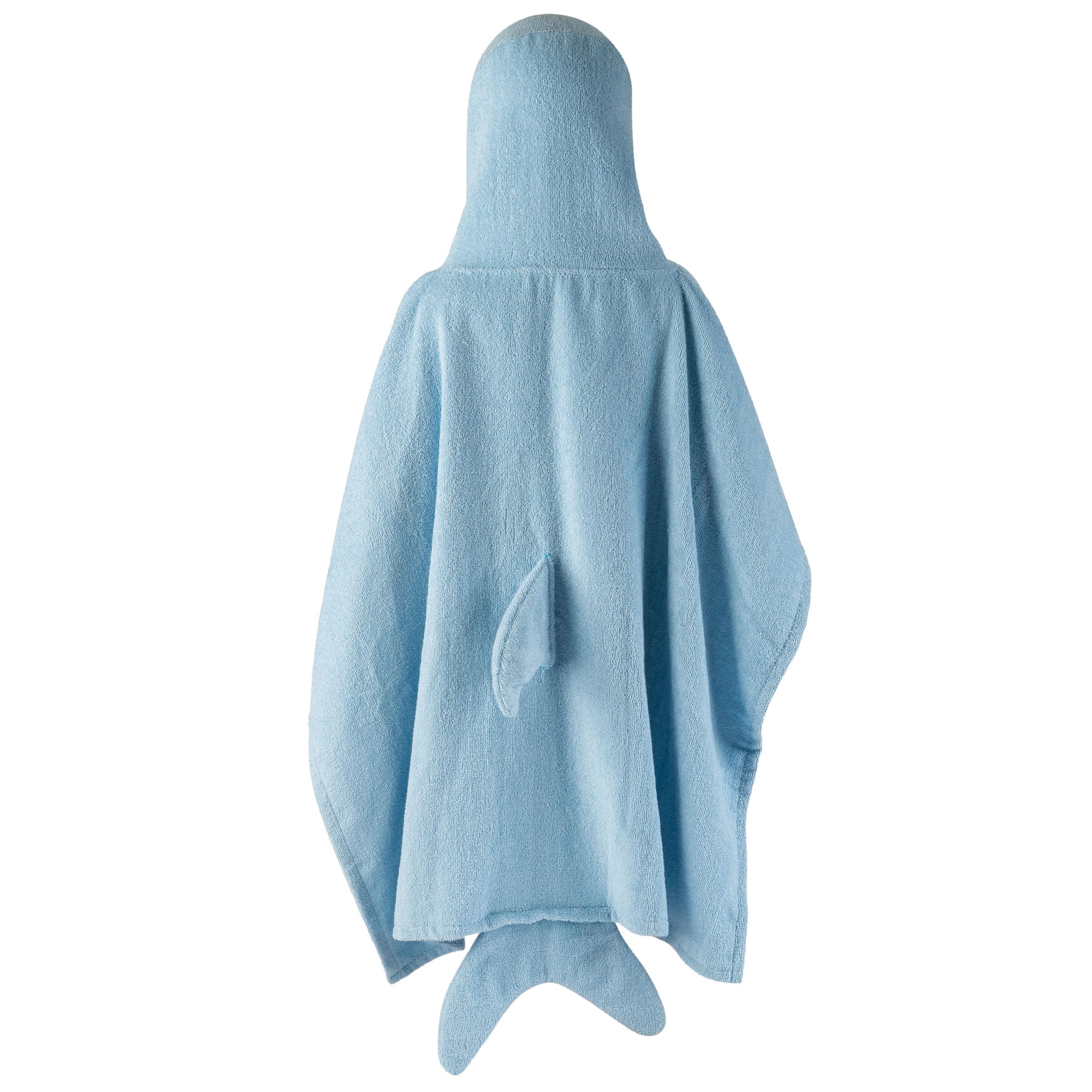 Stephen Joseph 100% Cotton Hooded Towel for Toddlers 2-6 Years - Soft Absorbent Beach & Bath Poncho for Boys & Girls - Shark Design 36