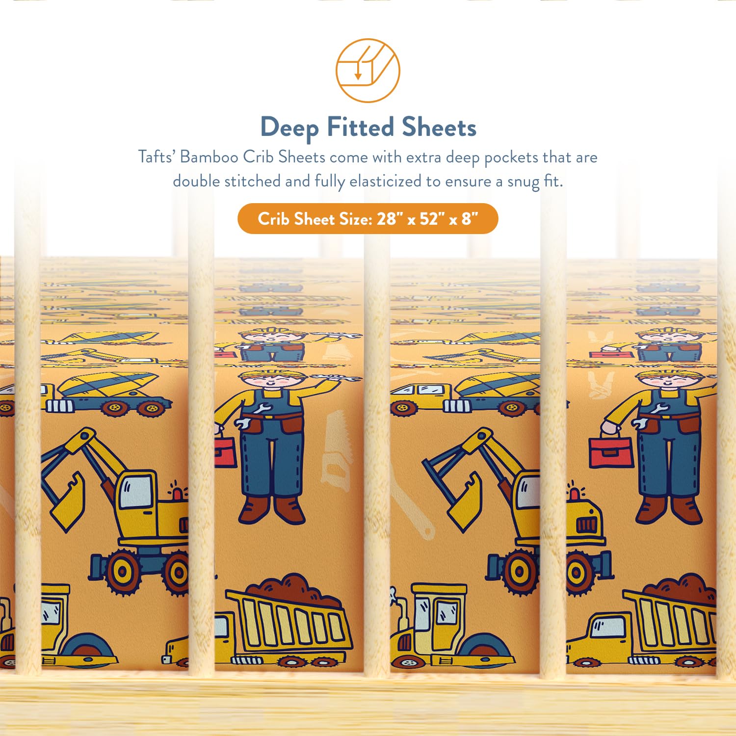 TAFTS Organic Bamboo Viscose Fitted Crib Sheets - 2 Pack, 28