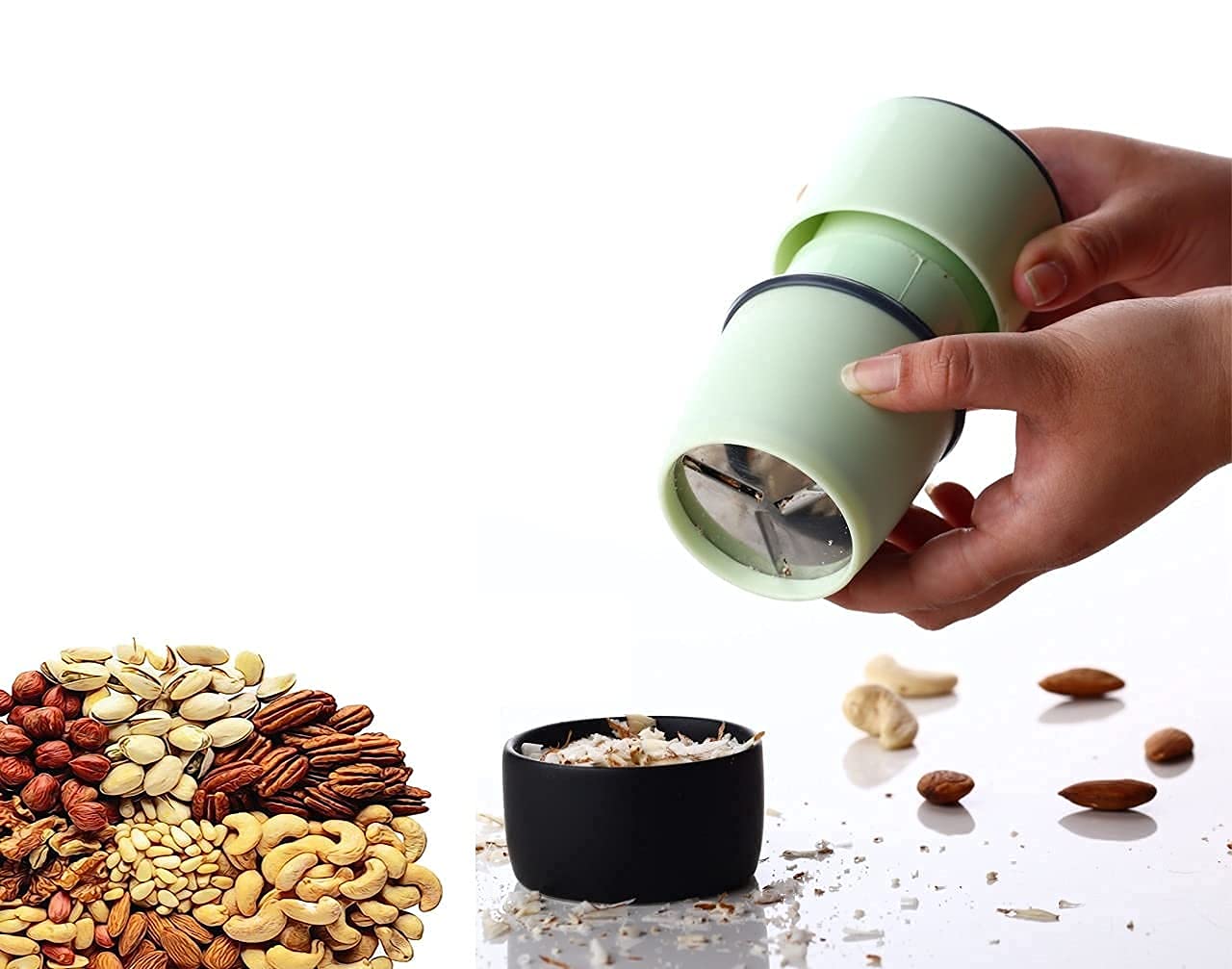 Xiran Multi-Purpose Nut & Dry Fruit Slicer - Plastic Almond Cutter, Butter Slicer & Kitchen Gadget for Easy Food Prep - Perfect for Snacks, Salads & Baking (Multicolor)