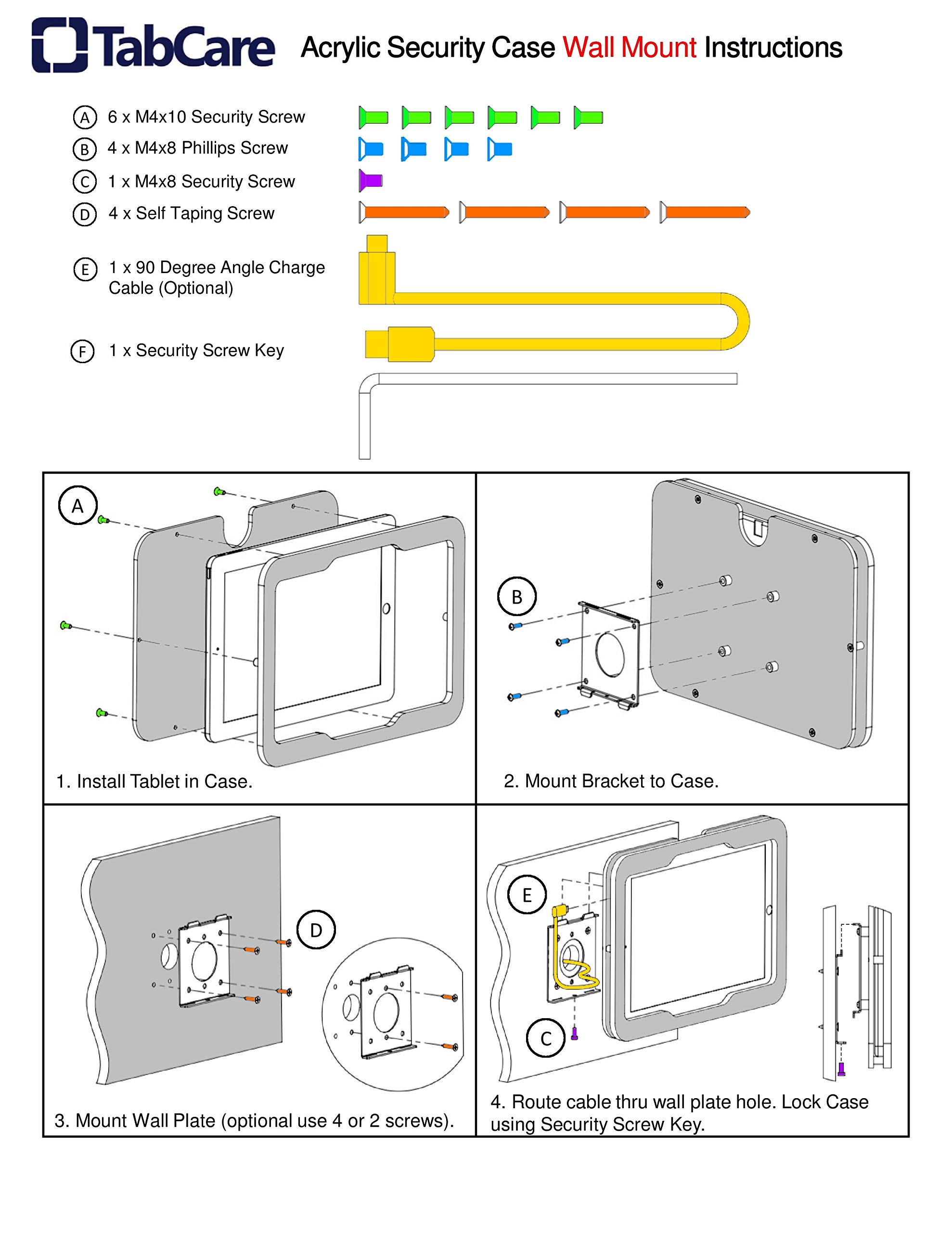 TABcare Anti-Theft Acrylic VESA Mount Enclosure for Apple iPad Air 9.7