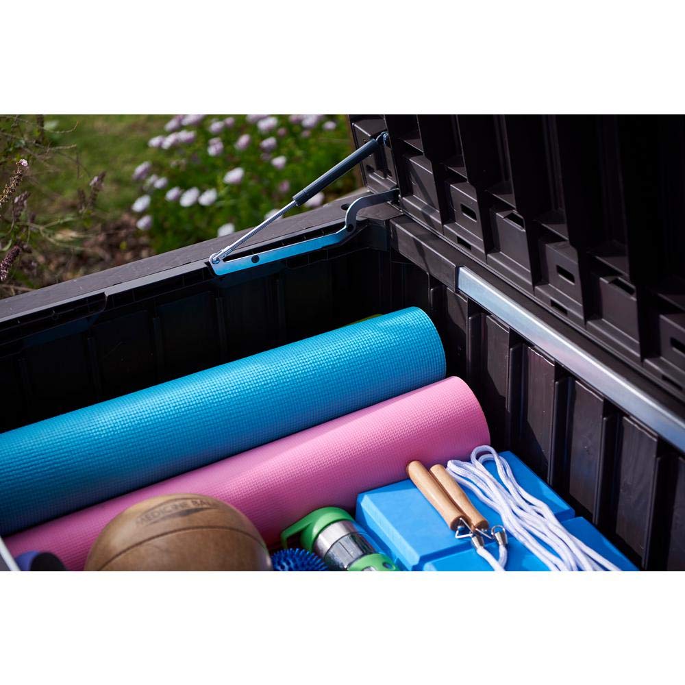 2-in-1 Multifunctional Patio Storage Bench - 150-Gallon UV Protected Resin Deck Box for Pool & Yard Accessories, Cushions, Table Covers, Beach Toys - Perfect for Outdoor Seating and Storage in Backyard, Patio, Poolside or Beach (Espresso)