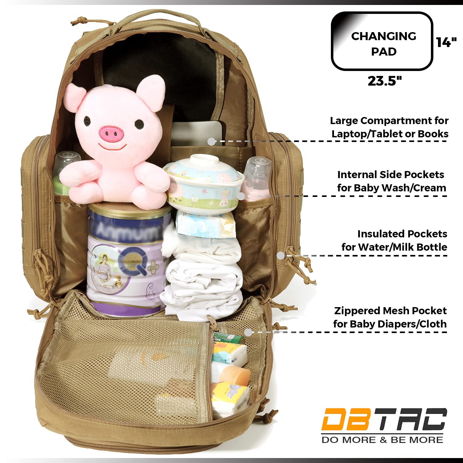 **Tactical Diaper Backpack for Dads - Waterproof Baby Bag with Changing Pad, Insulated Pockets & Stroller Straps | Perfect for Travel, Hiking & Everyday Use**