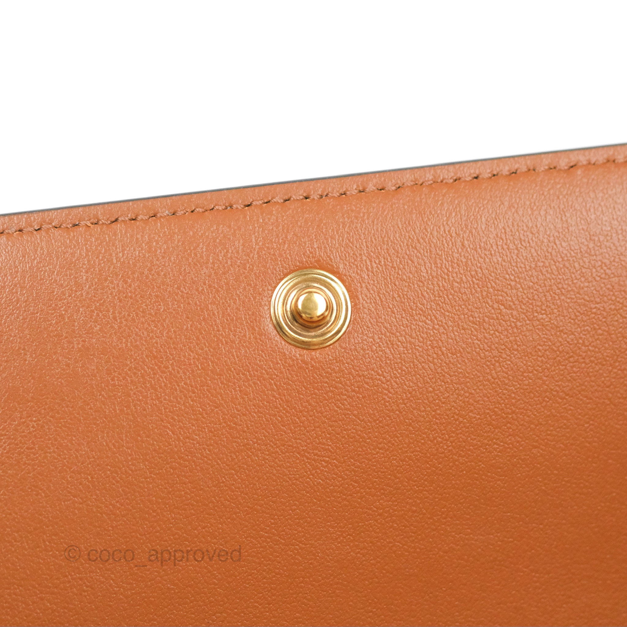 Celine Triomphe Canvas Wallet On Strap - Tan Lambskin Crossbody Bag for Women | Perfect for Everyday Use, Travel & Special Occasions