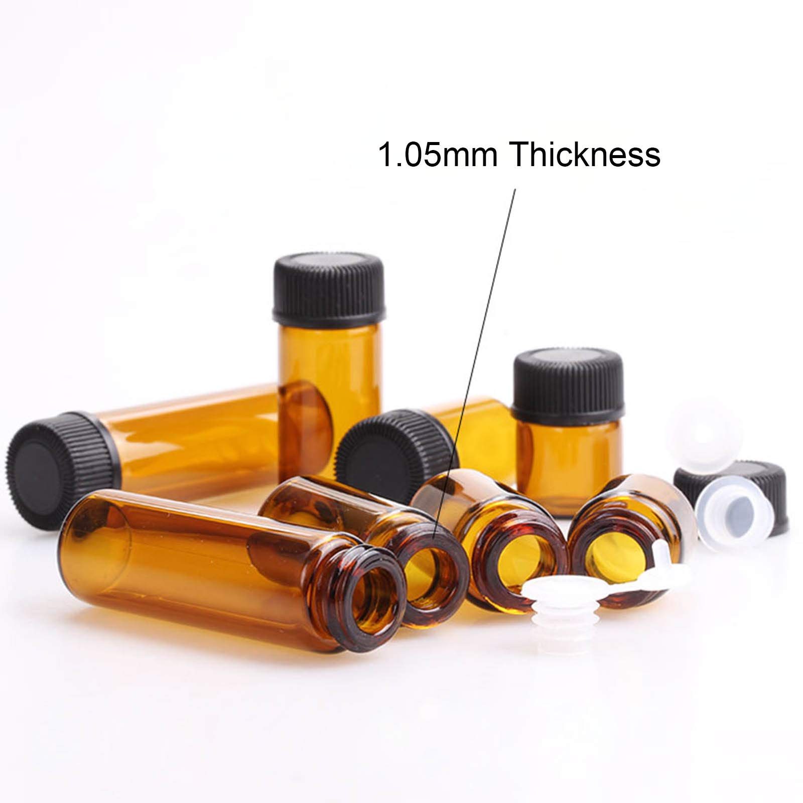 EXCLUZO 100pcs Empty Glass Bottles - Refillable Travel Size Cosmetic Containers for Makeup, Toiletries & Liquids | Portable Leakproof Storage for Skincare, Essential Oils & DIY Beauty Products (Great for Travel, Home & Salon Use)