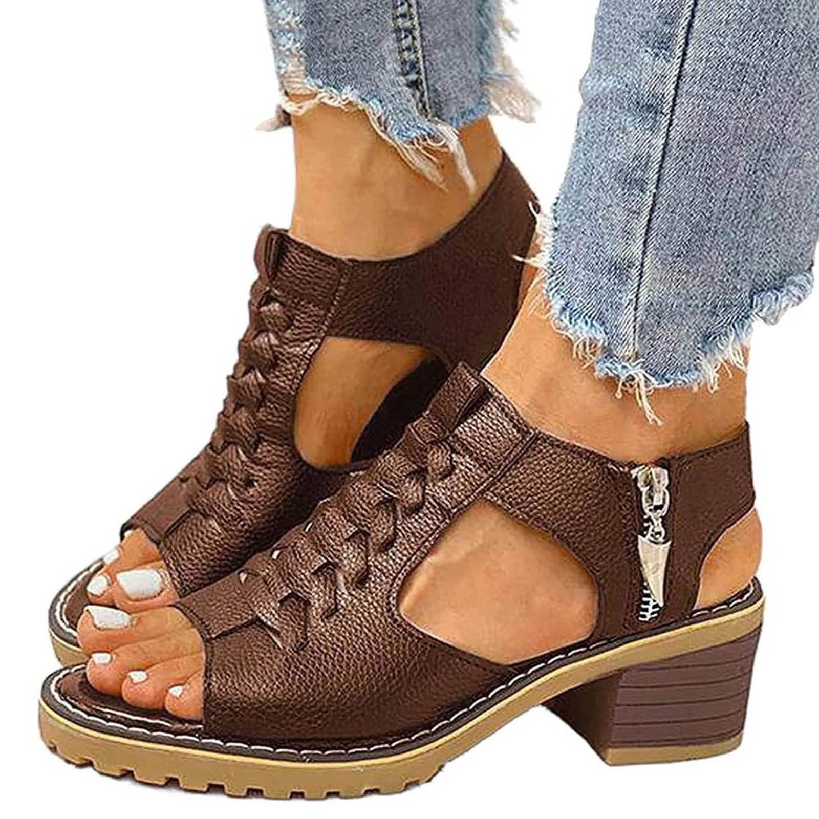 Eduavar Women's Orthopedic Wedge Sandals - Comfortable Open Toe Platform Sandals with Adjustable Back Strap | Perfect for Summer Walking, Beach Vacations & Casual Outings