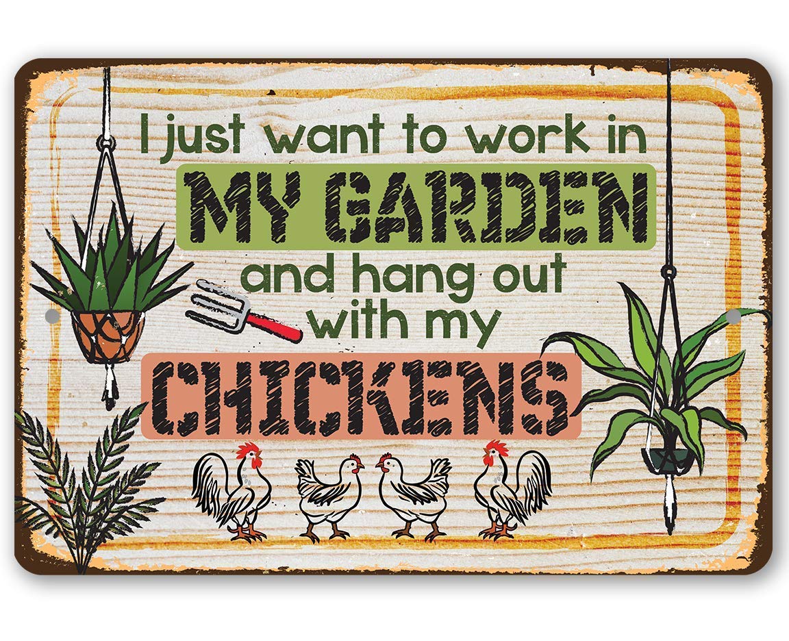 Funny Chicken Coop Accessories - Rustic Farm Decor with Hen & Rooster House Print - 12x18 Durable Metal Sign for Indoor/Outdoor Use - Perfect for Garden, Farmhouse & Country Home Display - Great Gift for Poultry Lovers & Farmers