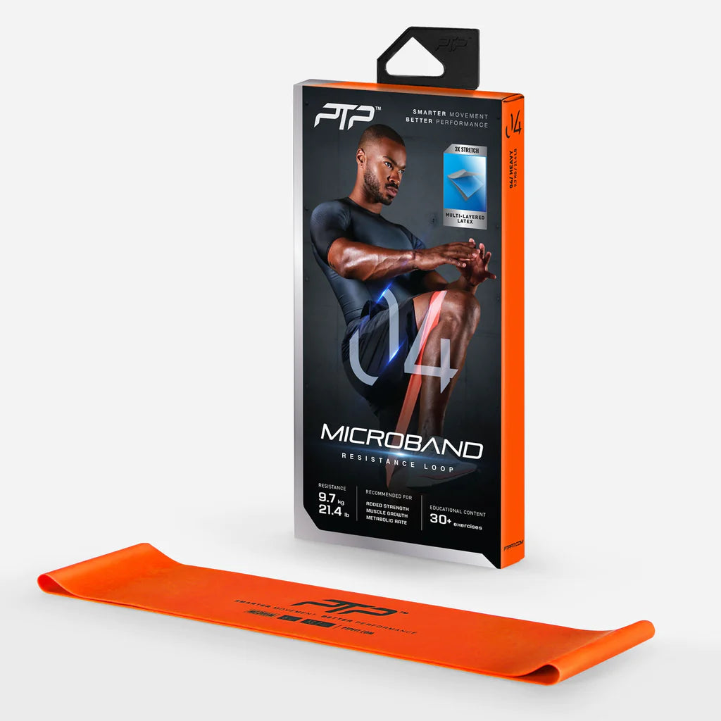 PTP Microband (9.7kgs) Heavy Duty Orange Resistance Band - Perfect for Home Workouts, Strength Training & Physical Therapy