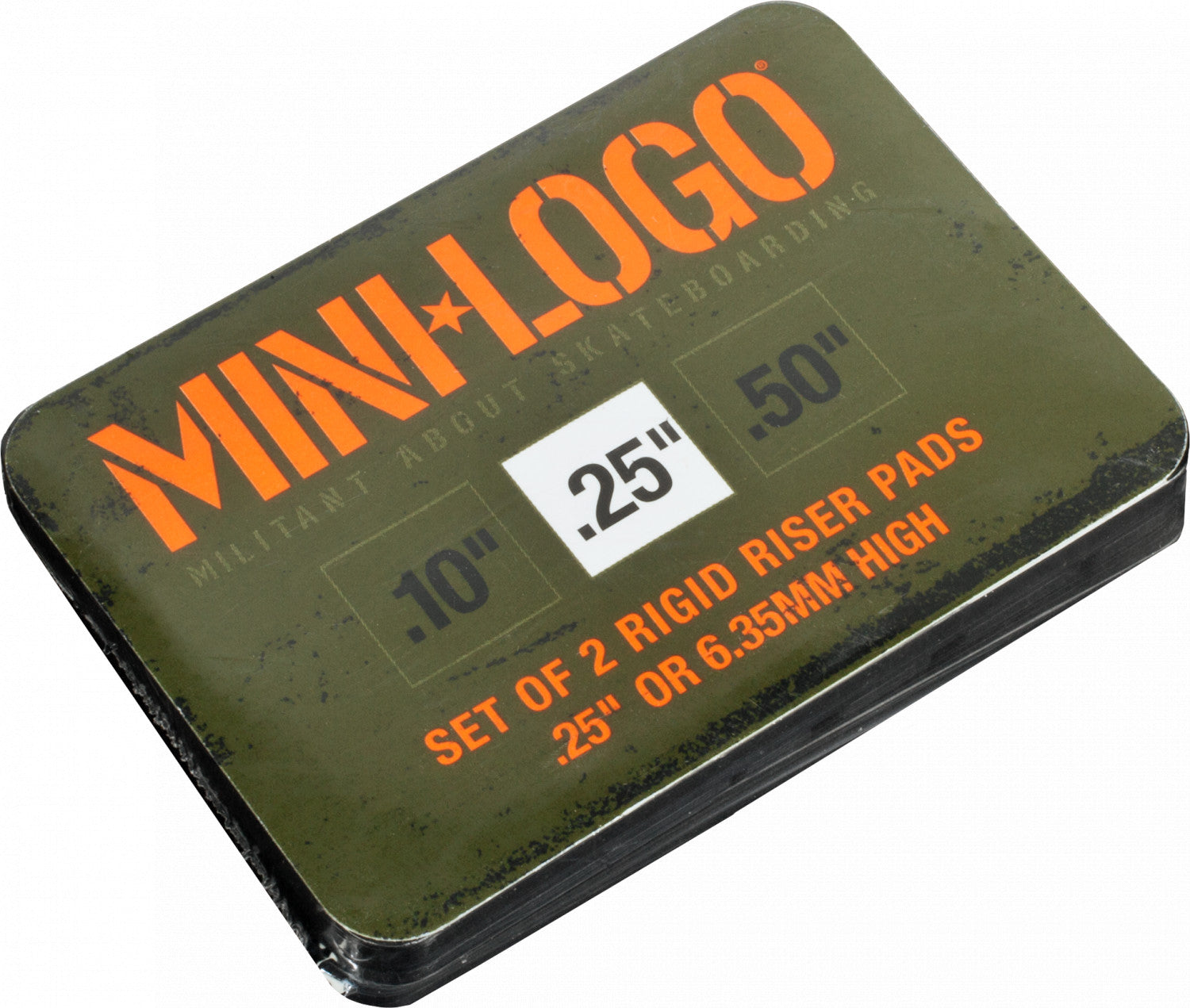 Mini Logo .25 Rigid Riser 2pk - High-Quality Skateboard Riser Pads for Smooth Rides - Perfect for Street Skating & Longboard Cruising