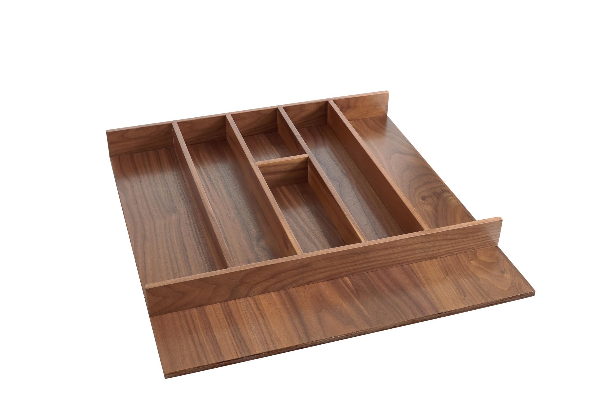 REV-A-SHELF Walnut Trim-to-Fit Shallow Utensil Drawer Organizer - Kitchen Drawer Insert for Knives, Spoons & Cooking Tools - Perfect for Home Kitchen Organization & Storage