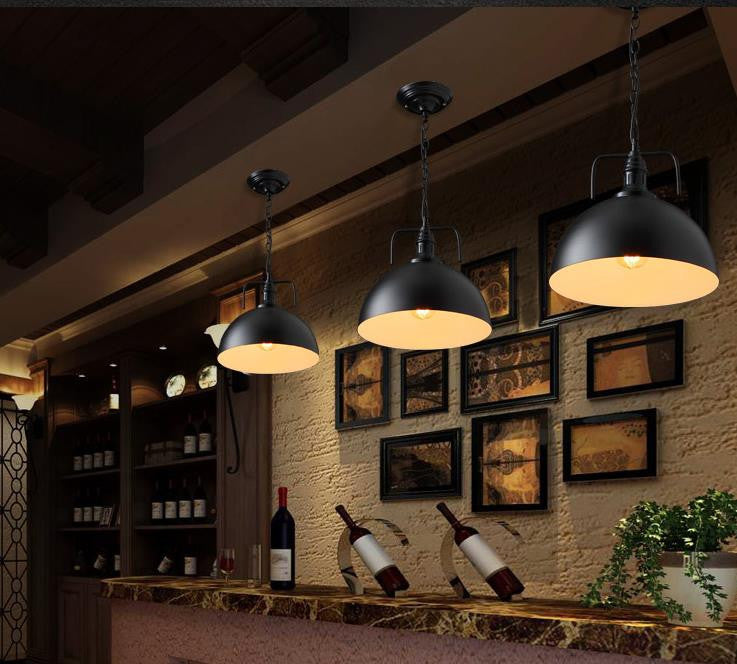 Boston Pendant Light - Vintage Industrial Ceiling Lighting Fixture for Kitchen Island, Dining Room & Bar Counter | Dimmable Edison Bulb Chandelier