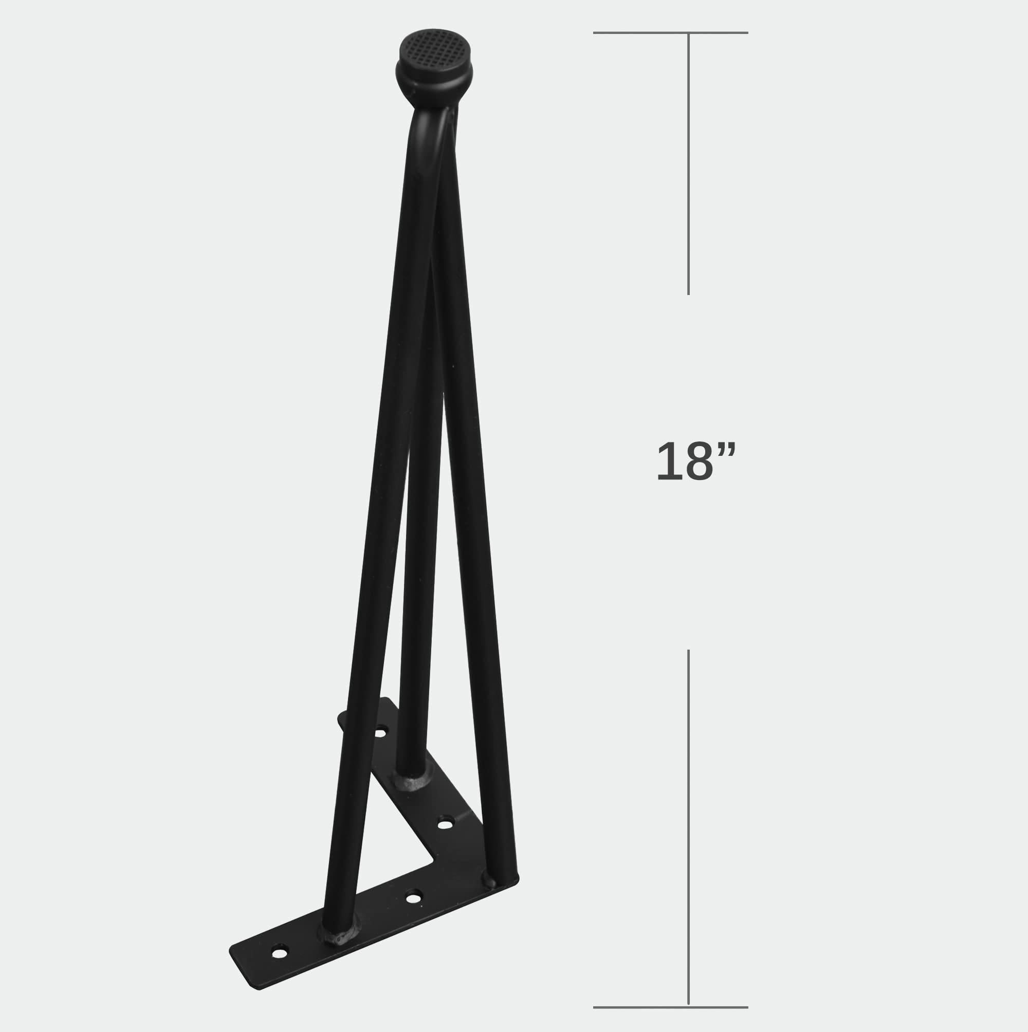 18 Inch Black Wrought Iron Hairpin Table Legs - Industrial Strength Metal Furniture Legs for Coffee, Computer & Dining Tables (Set of 4 with Screws) | Perfect for Modern Side Tables, Office Desks & Home Decor