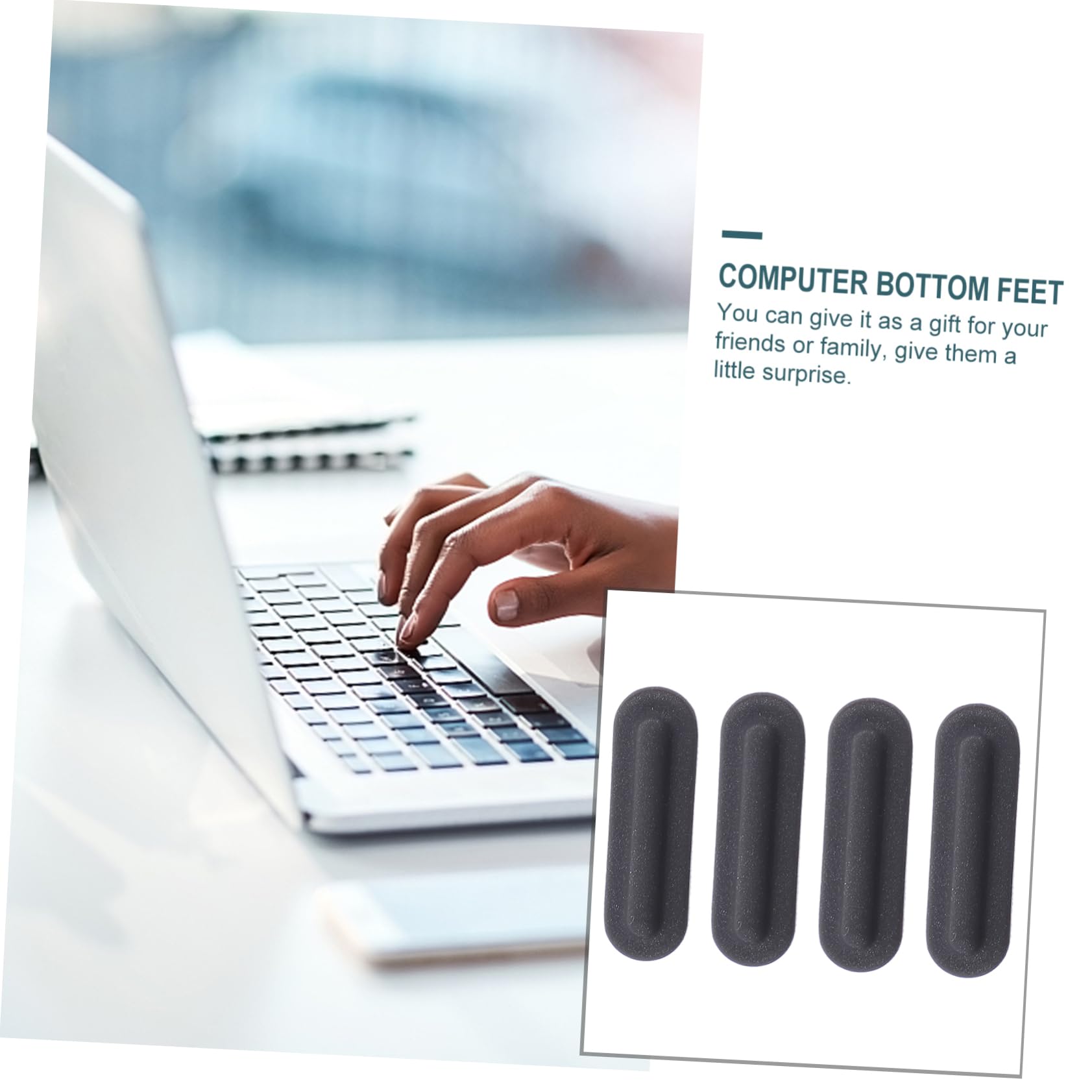 16 Pcs Laptop Rubber Feet Cushion Pads - Bottom Shell Accessories for Improved Airflow, Stability, and Protection - Ideal for Home, Office, and Travel Use