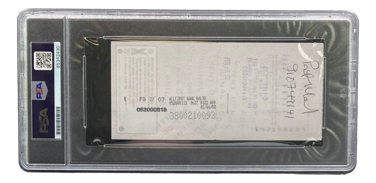 Johnny Unitas Baltimore Colts Autographed Bank Check #7607 PSA Certified - Rare NFL Memorabilia for Collectors & Sports Fans