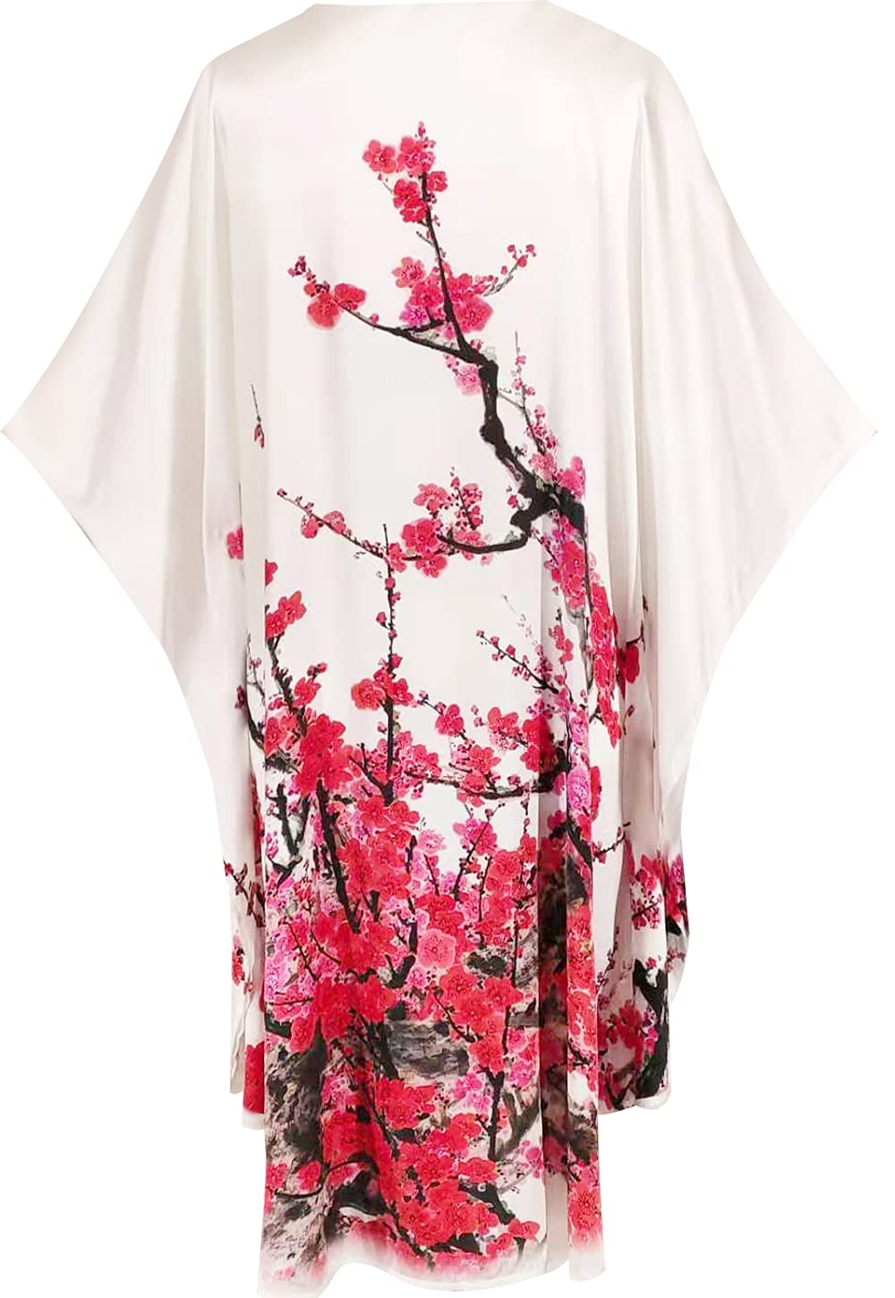 100% Pure Silk Pajamas for Women | Floral Print Silk Kimono Robe & Bathrobe with Doll Sleeves - Perfect for Spa Days, Bridal Showers & Luxury Loungewear