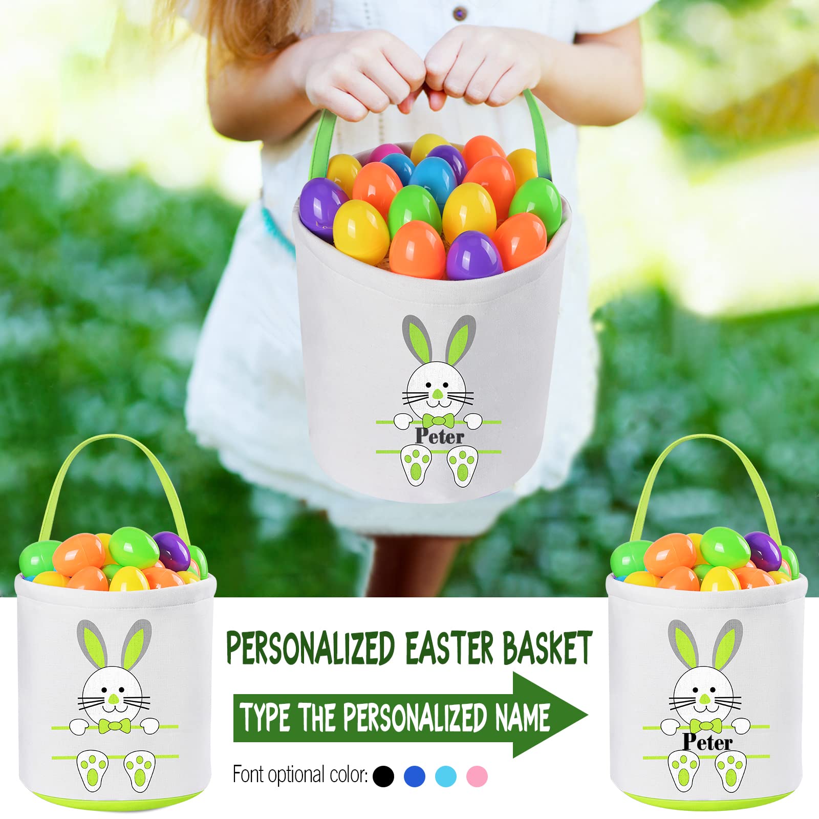 Personalized Easter Basket for Kids - Custom Easter Gifts & Toys for Girls - Pink (Easter Party & Home Decor)
