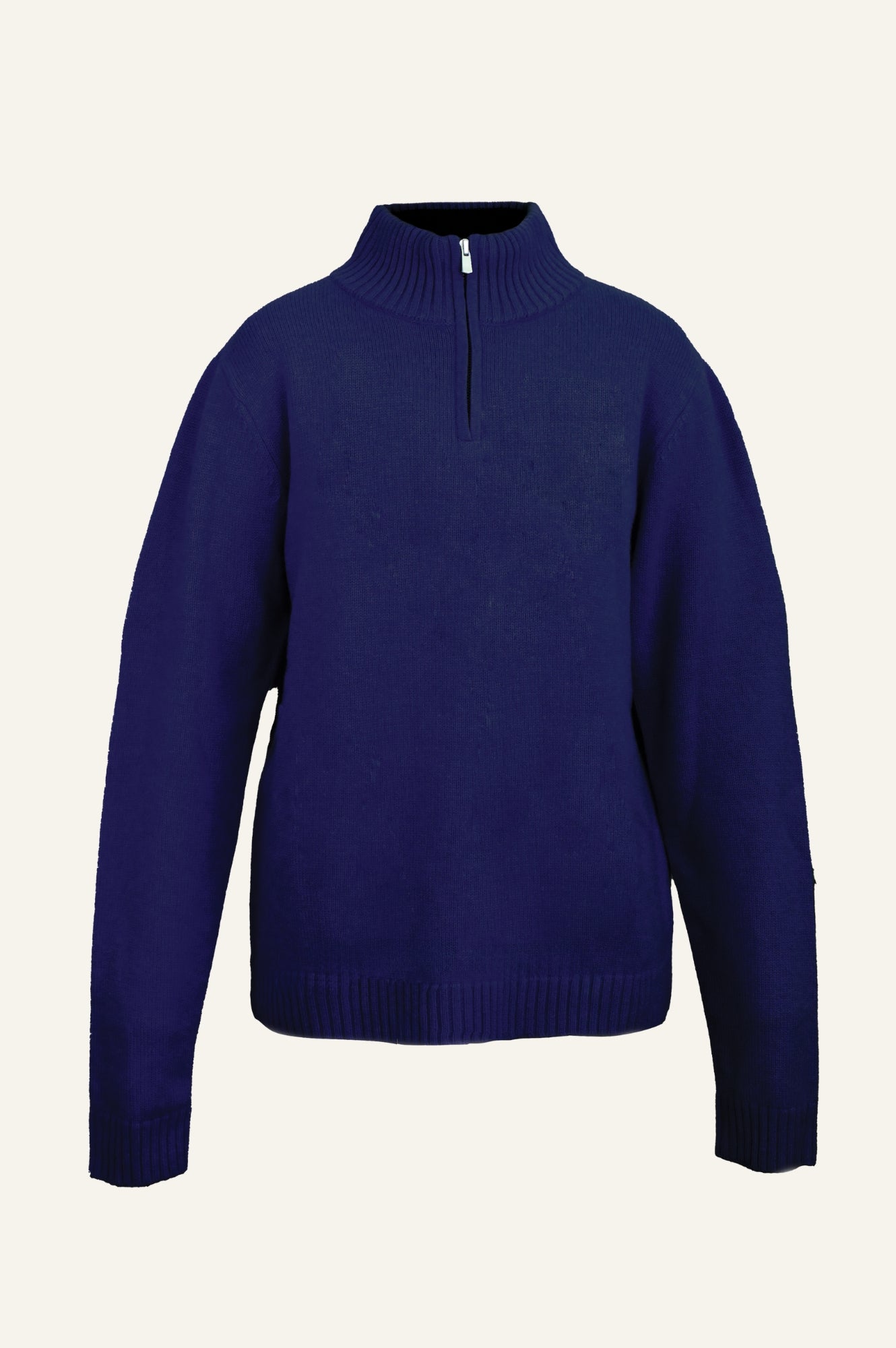 Premium Merino Wool Men's Quarter Zip Sweater - Soft & Breathable Navy/Grey Pullover for Outdoor Hiking & Casual Winter Wear