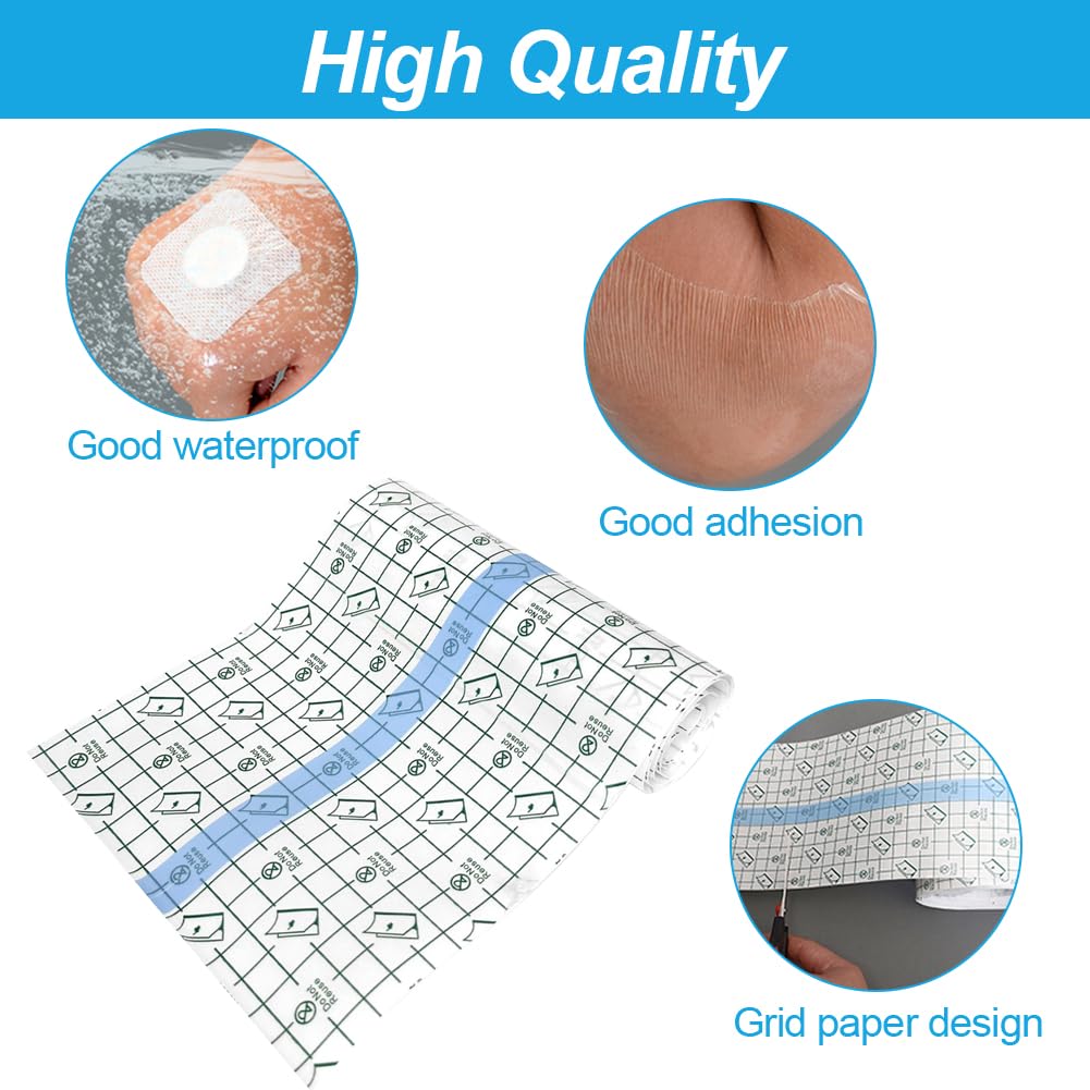 Waterproof Tattoo Bandage 3pcs 1m x 15cm - Transparent Medical Second Skin Tape for Wound & Tattoo Protection - Water Resistant for Sports, Showers & Swimming - Ideal for Post-Tattoo Care & Wound Healing