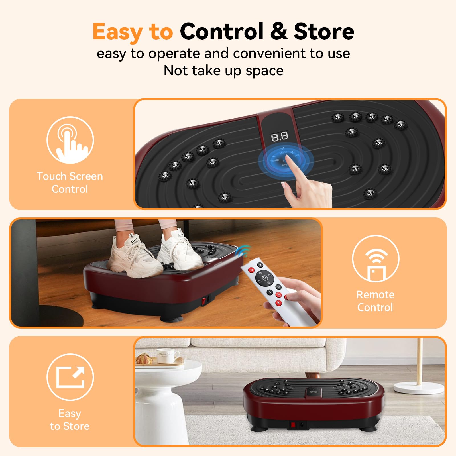 UCIN Vibration Plate Exercise Machine for Weight Loss & Lymphatic Drainage - 330 Lbs Capacity Home Fitness Platform with Resistance Bands & Pilates Ball - Perfect for Home Workouts, Toning & Detox