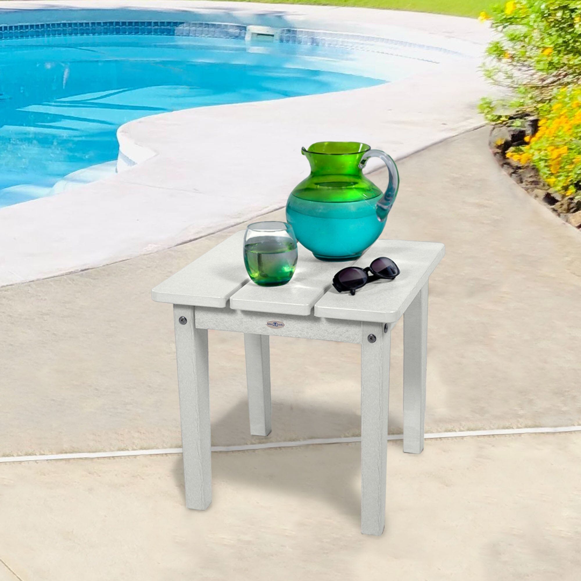 Adirondack Side Table - Outdoor Patio Furniture, Waterproof & Durable Small End Table for Garden, Deck, Poolside - Perfect for Drinks, Books & Decor