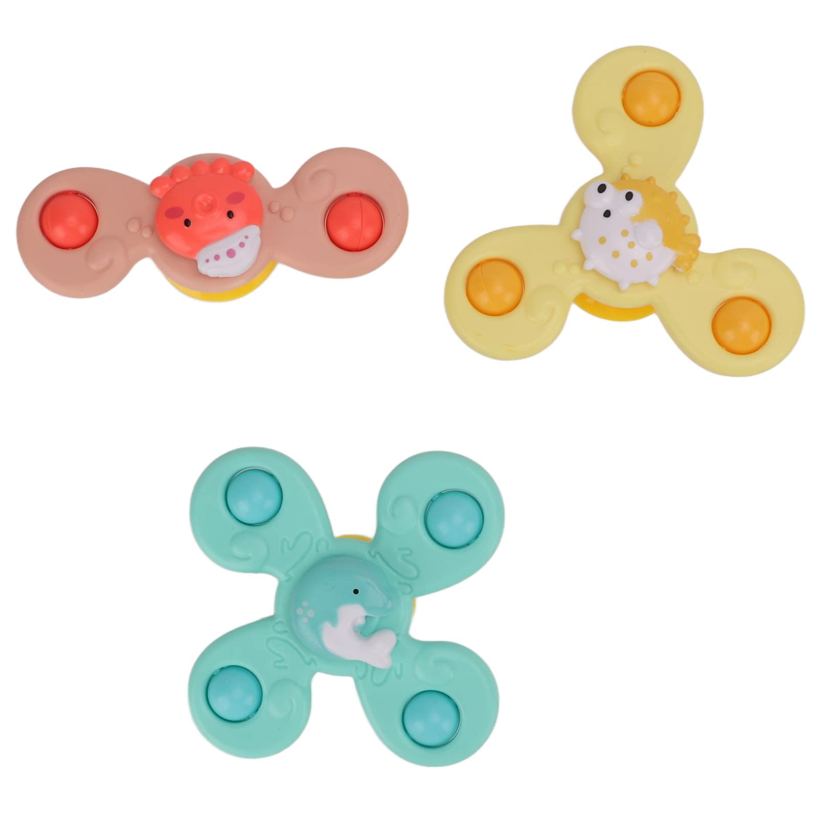 3 Pack Suction Cup Spinner Toys - Rotating Flower Fidget Spinners for Kids, Waterproof & Rustproof Sensory Toys for Bath, Window & Car Play - Stress Relief Bathroom Toys for Babies & Toddlers