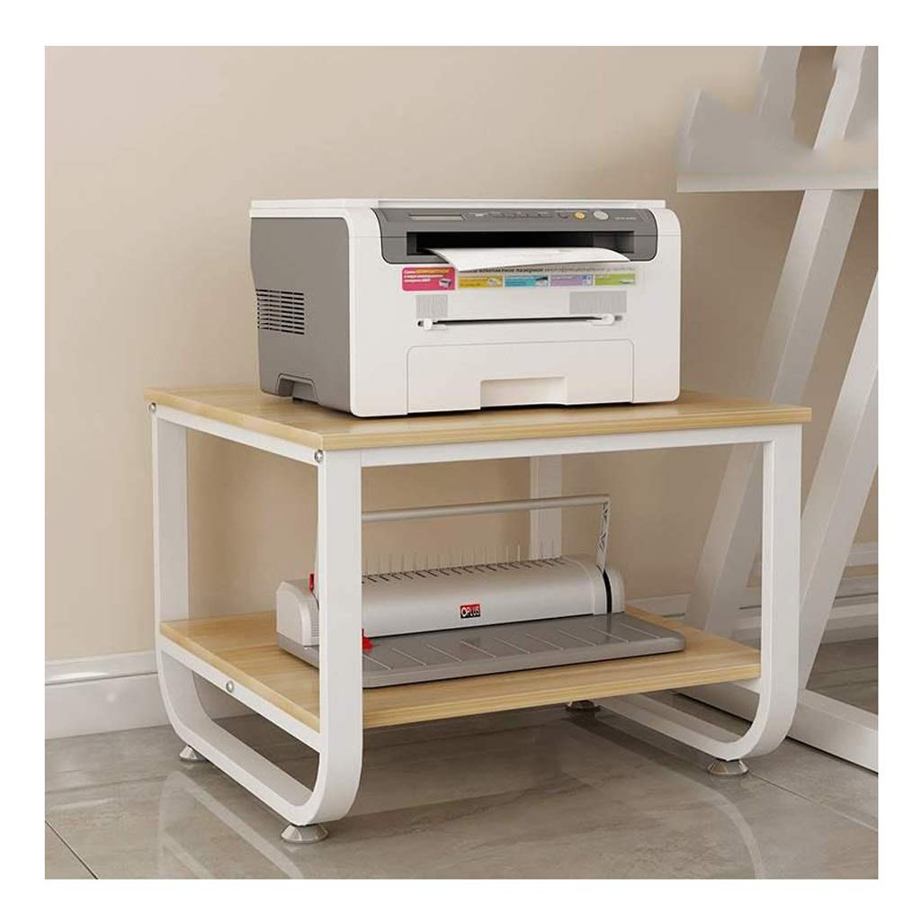 Wooden Printer Stand for Home & Office - Multifunctional Printer Shelf with Storage for Fax Machine, Printer & Copier - Small Size in Elegant Color E - Perfect for Workspace Organization & Home Office Setup