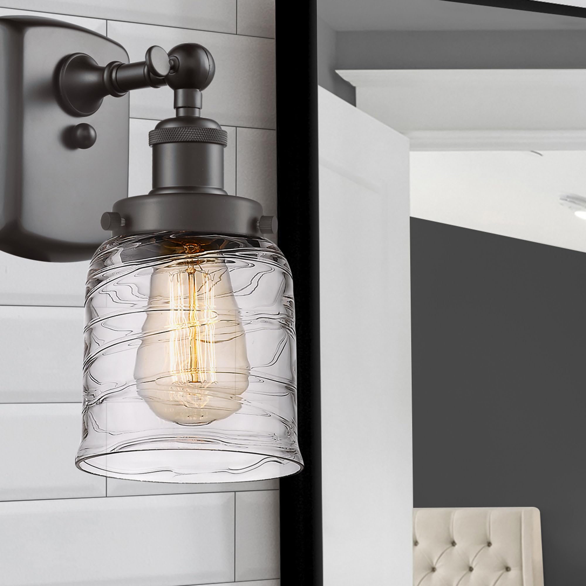 Ballston Collection 916-1W-WPC-G51 Modern One Light Wall Sconce - Indoor/Outdoor Lighting Fixture for Bedroom, Hallway, Porch & Patio Decor