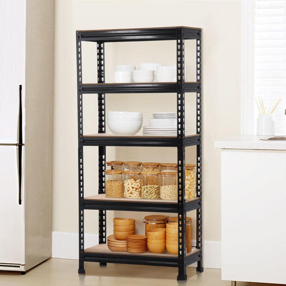 Yaheetech Heavy Duty 5-Tier Metal Garage Storage Shelves - Adjustable Shelf Height, Sturdy Steel Shelving Unit for Garage, Workshop, Basement & Closet Organization - Perfect for Storing Tools, Boxes, and Home Supplies